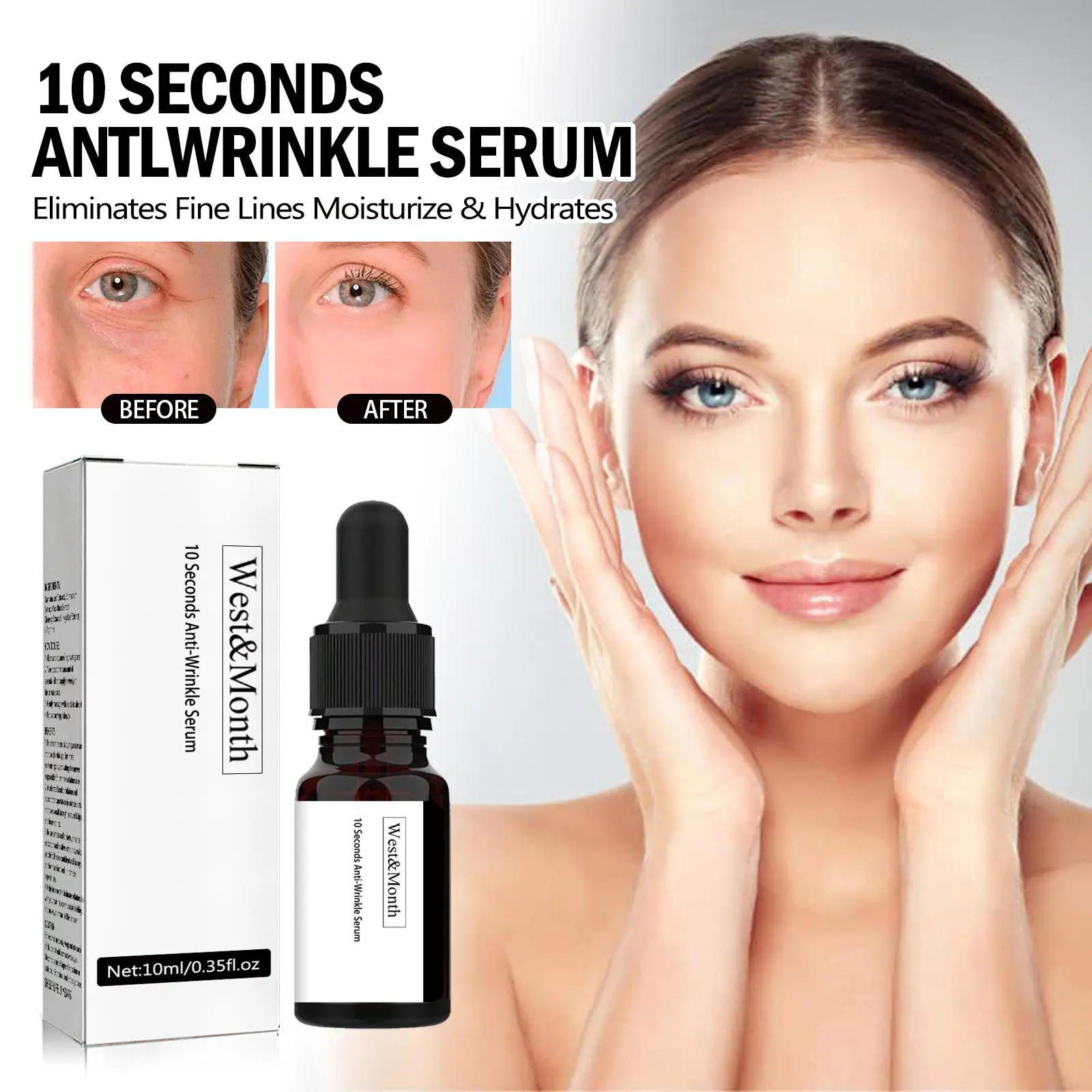 Anti-Wrinkle Face Serum: Hydrating & Firming Treatment by West&Month 2 10s anti wrinkle serum hydrate firm West Month 335 5343