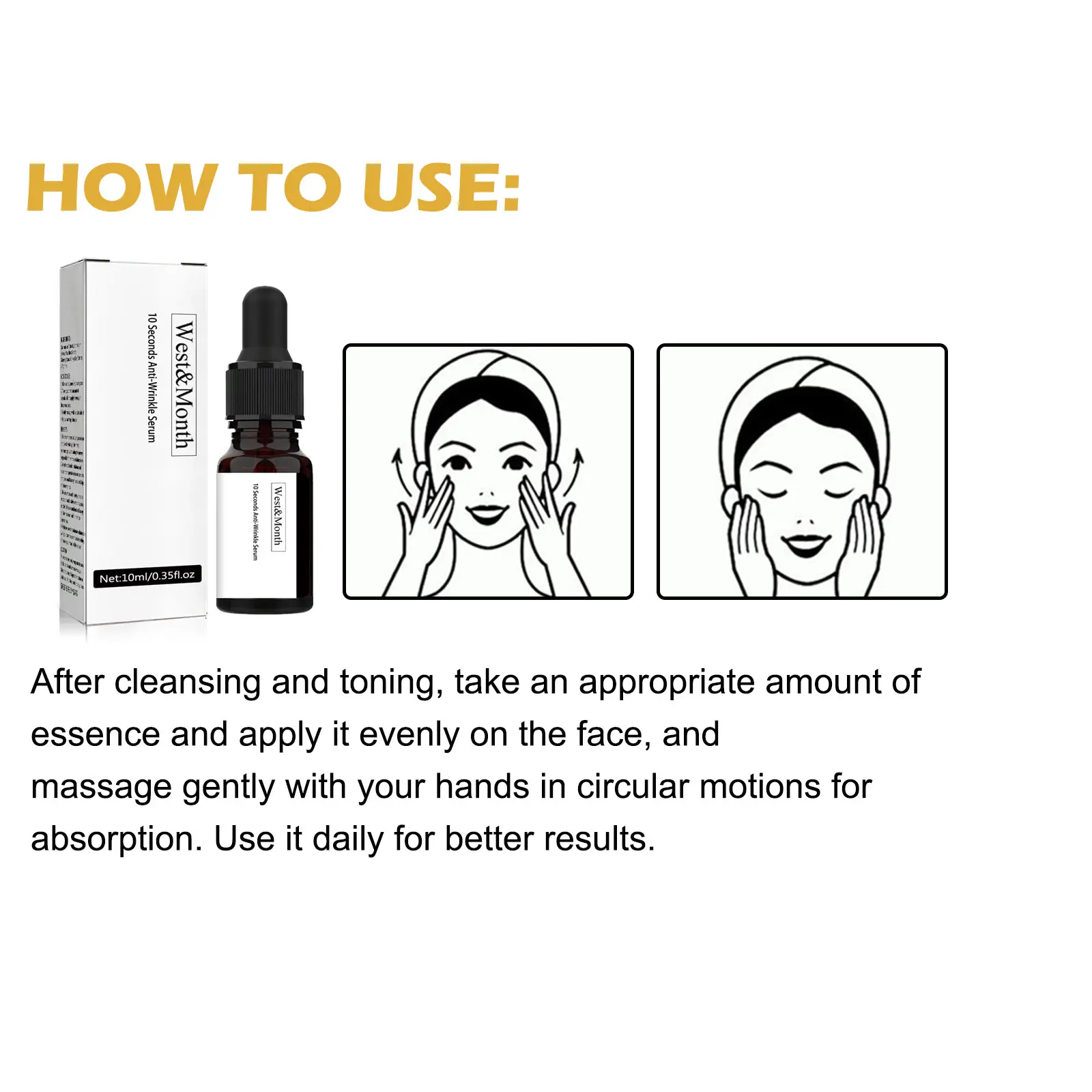 Anti-Wrinkle Face Serum: Hydrating & Firming Treatment by West&Month 4 10s anti wrinkle serum hydrate firm West Month 335 5345