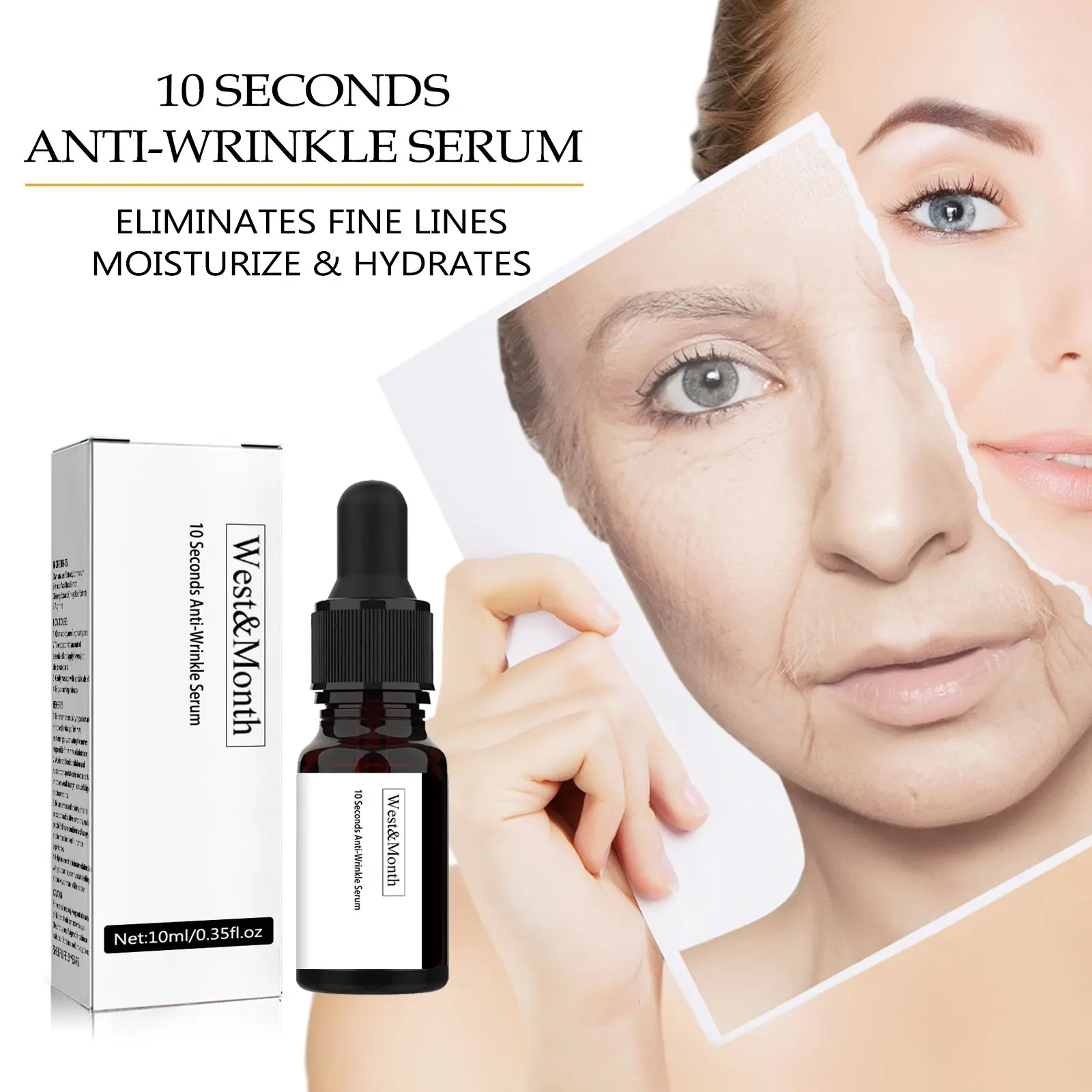 Anti-Wrinkle Face Serum: Hydrating & Firming Treatment by West&Month 5 10s anti wrinkle serum hydrate firm West Month 335 5346