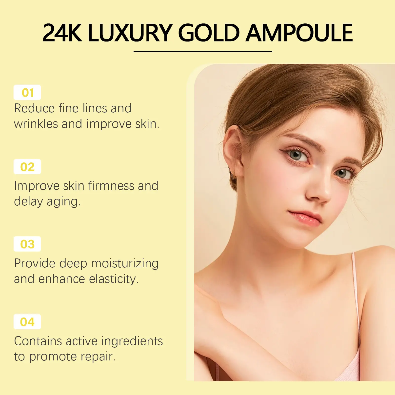 24k Gold Hyaluronic Acid Essence for Skin Firming & Hydration - West&Month 5 24k gold essence hyaluronic acid nourish West Month 243 4185