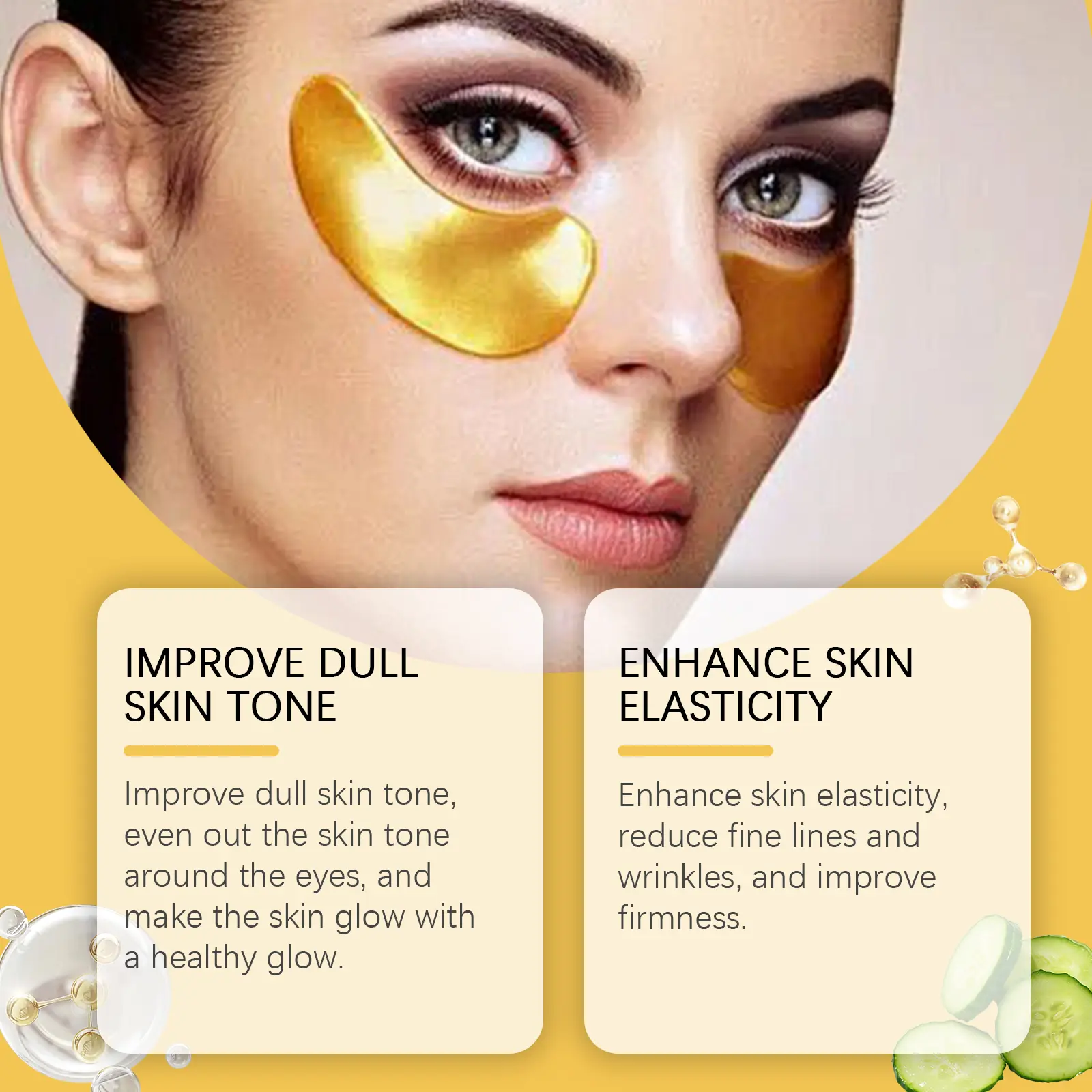 24k Gold Eye Mask Firming & Anti-Wrinkle Treatment - West&Month 6 24k gold eye mask nourish fade lines firm West Month 248 4236
