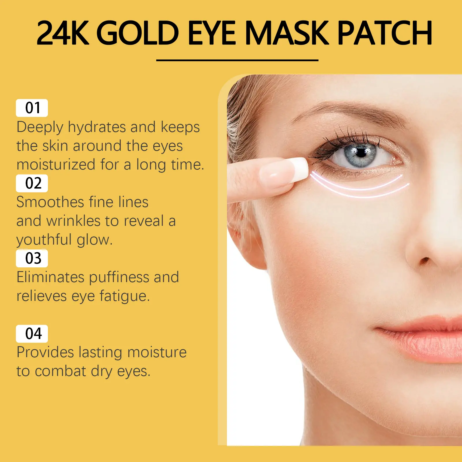 24k Gold Eye Mask Firming & Anti-Wrinkle Treatment - West&Month 7 24k gold eye mask nourish fade lines firm West Month 248 4243