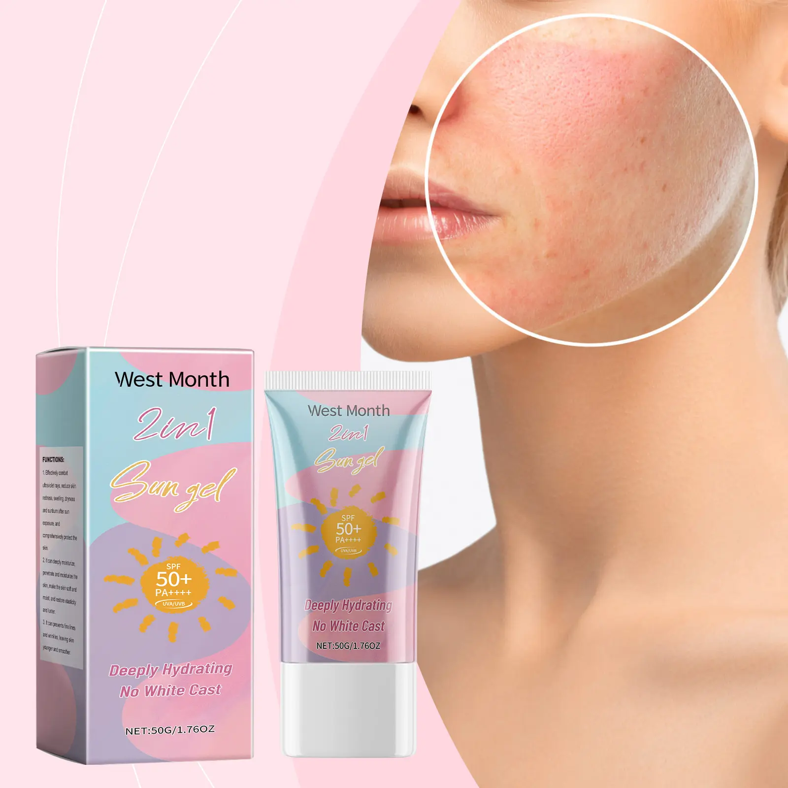 West&Month 2-in-1 Protective Moisturizing Lotion Review: My Summer Skin Savior 2 Close-up of applying West&Month lotion to cheek