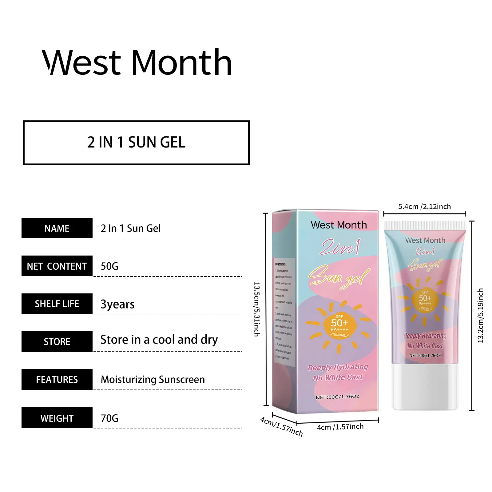 Protective Moisturizing Lotion for Face with Nicotinamide - West&Month 1 2in1 protective lotion summer outdoor moisturizing West Month 216 3824