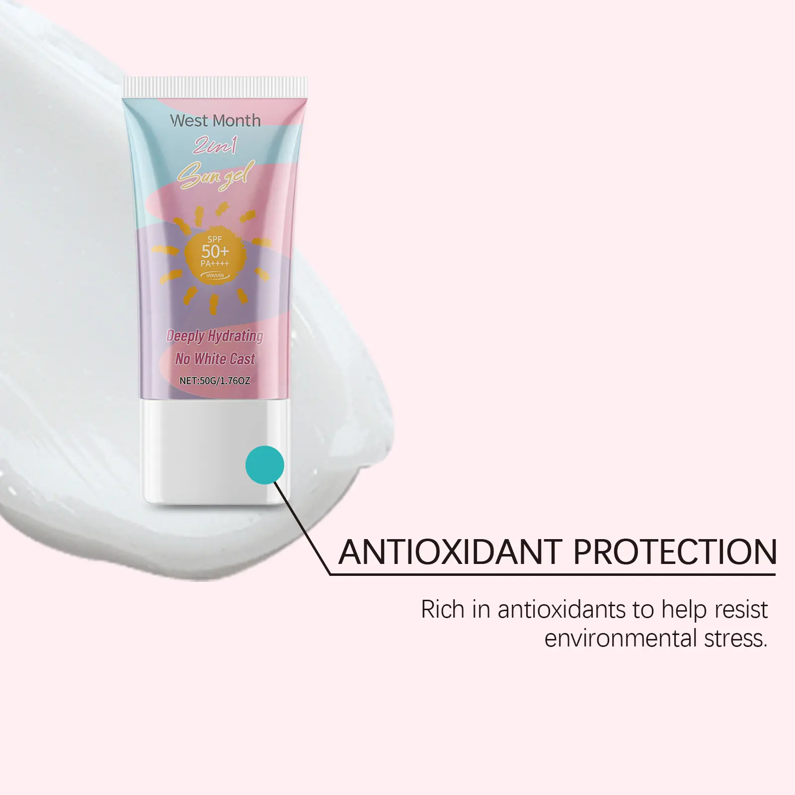 Protective Moisturizing Lotion for Face with Nicotinamide - West&Month 8 2in1 protective lotion summer outdoor moisturizing West Month 216 3826