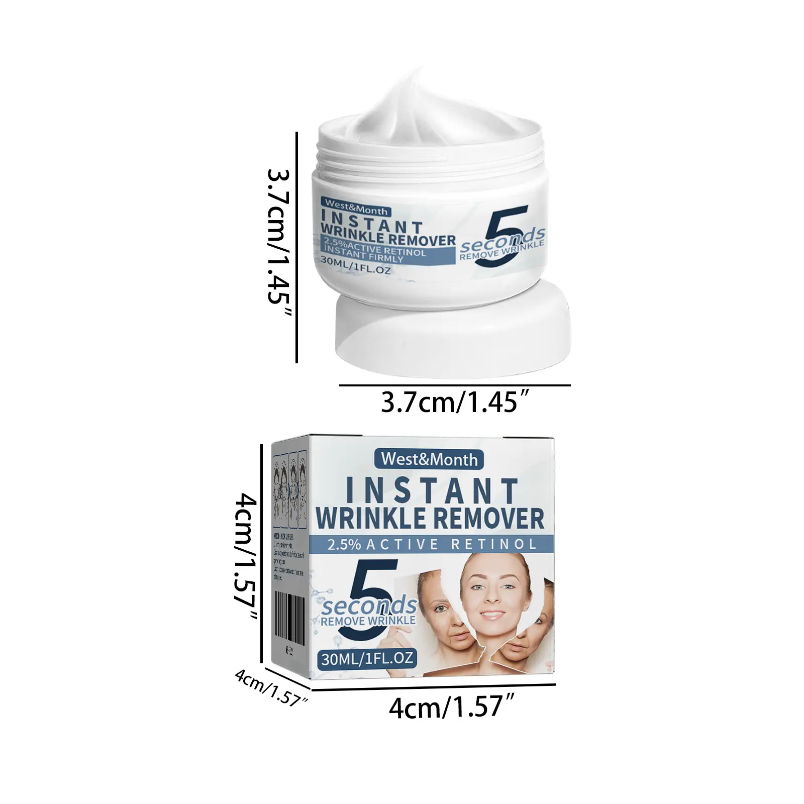 Hydrating Retinol Eye Cream for Fine Lines & Soft Skin - West&Month 1 5s retinol cream reduce eye fine lines West Month 014 1280