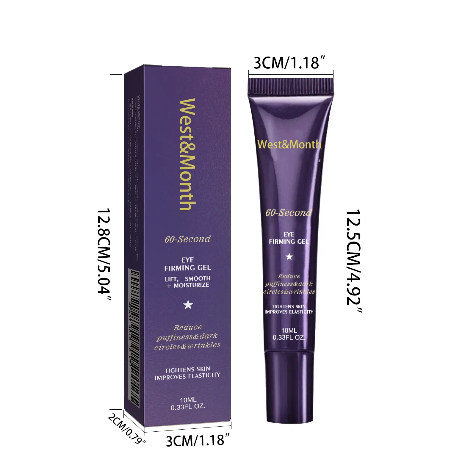 Hydrating Eye Firming Gel for Fine Lines & Under Eye Bags - West Month by West 1 60s eye firming gel lighten fine lines West Month 007 1193