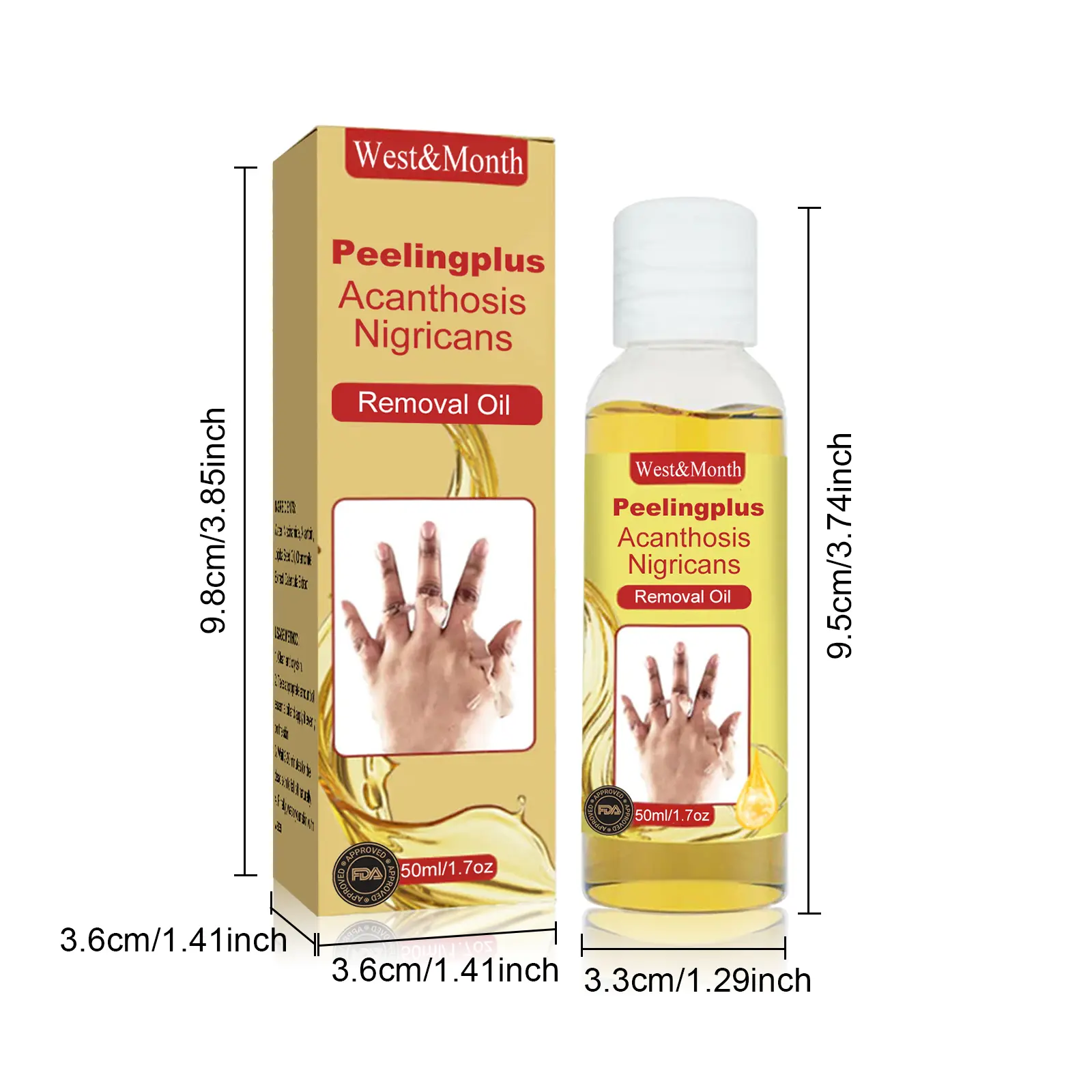 Acanthosis Nigricans Treatment Oil - Exfoliating & Brightening - West&Month 1 acanthosis nigricans removal oil exfoliating West Month 069 1959