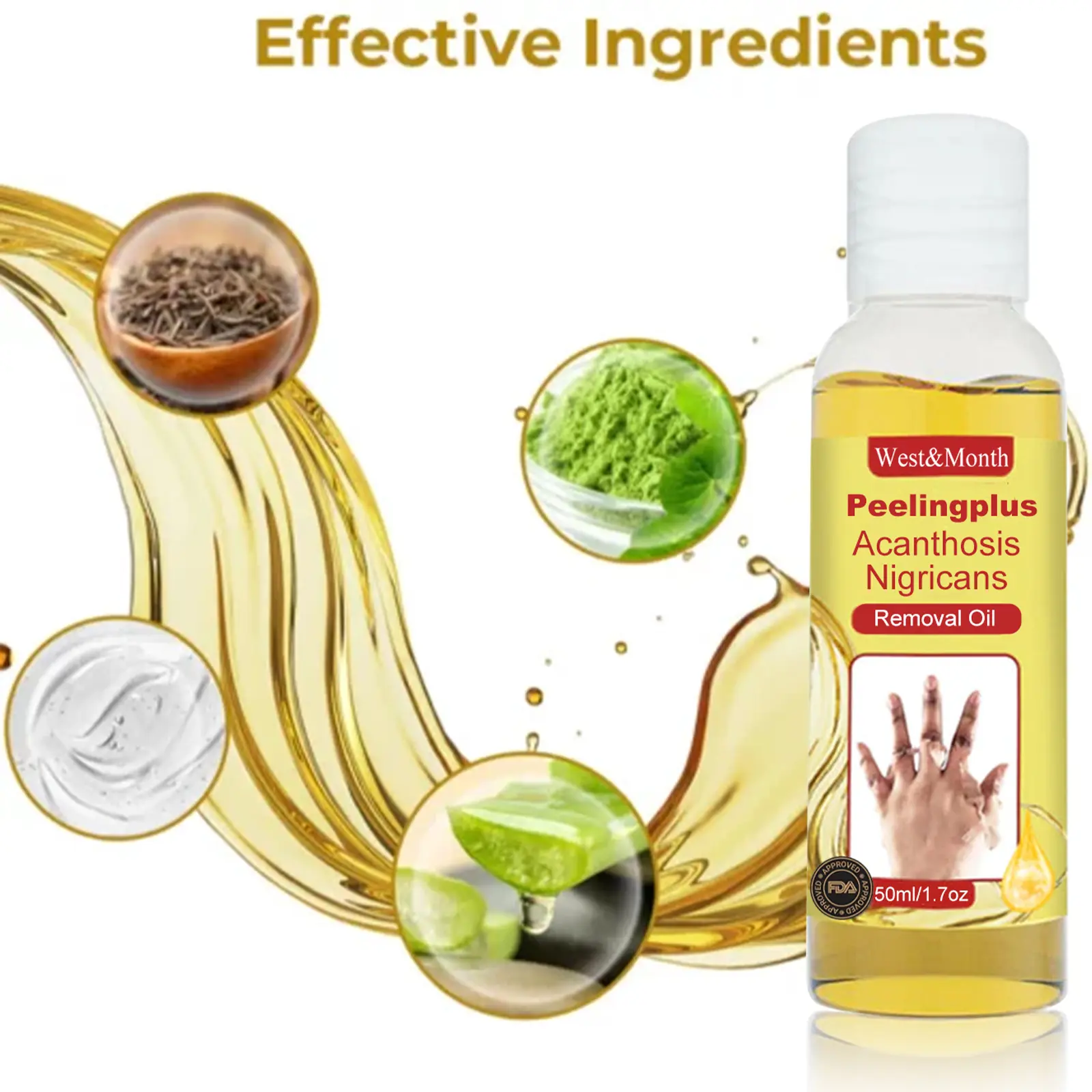 Acanthosis Nigricans Treatment Oil - Exfoliating & Brightening - West&Month 3 acanthosis nigricans removal oil exfoliating West Month 069 1961