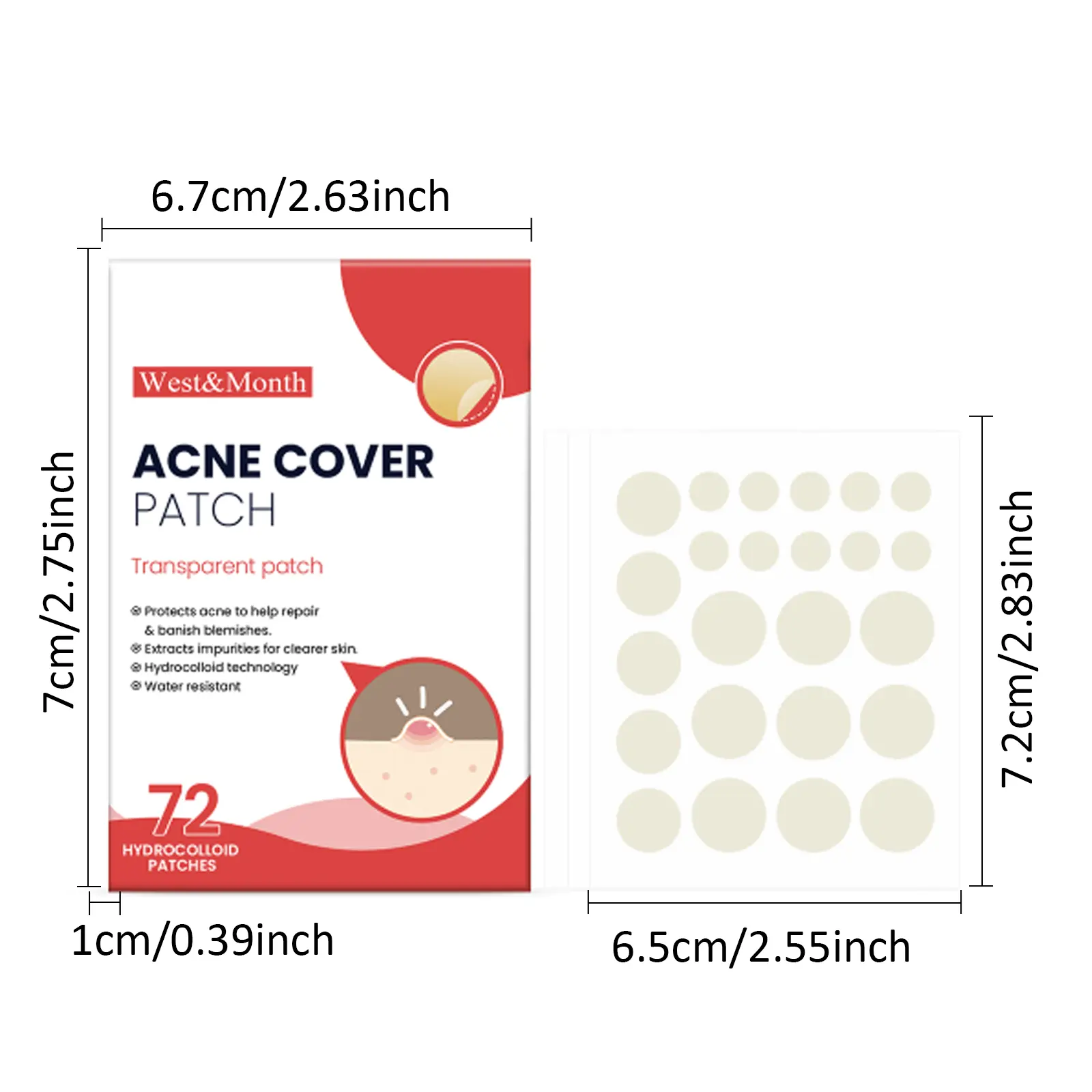 Acne Patches for Closed Comedones Breathable Skin Smoothing Treatment West 1 acne patch repair closed mouth breathable West Month 168 3210