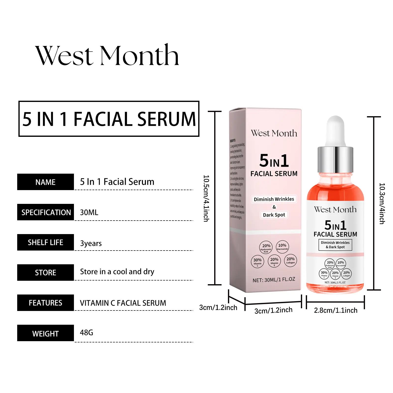 West&Month Vitamin C & Niacinamide Skin Serum for Radiant Skin 1 all in one serum vitamin c niacinamide West Month 237 4093