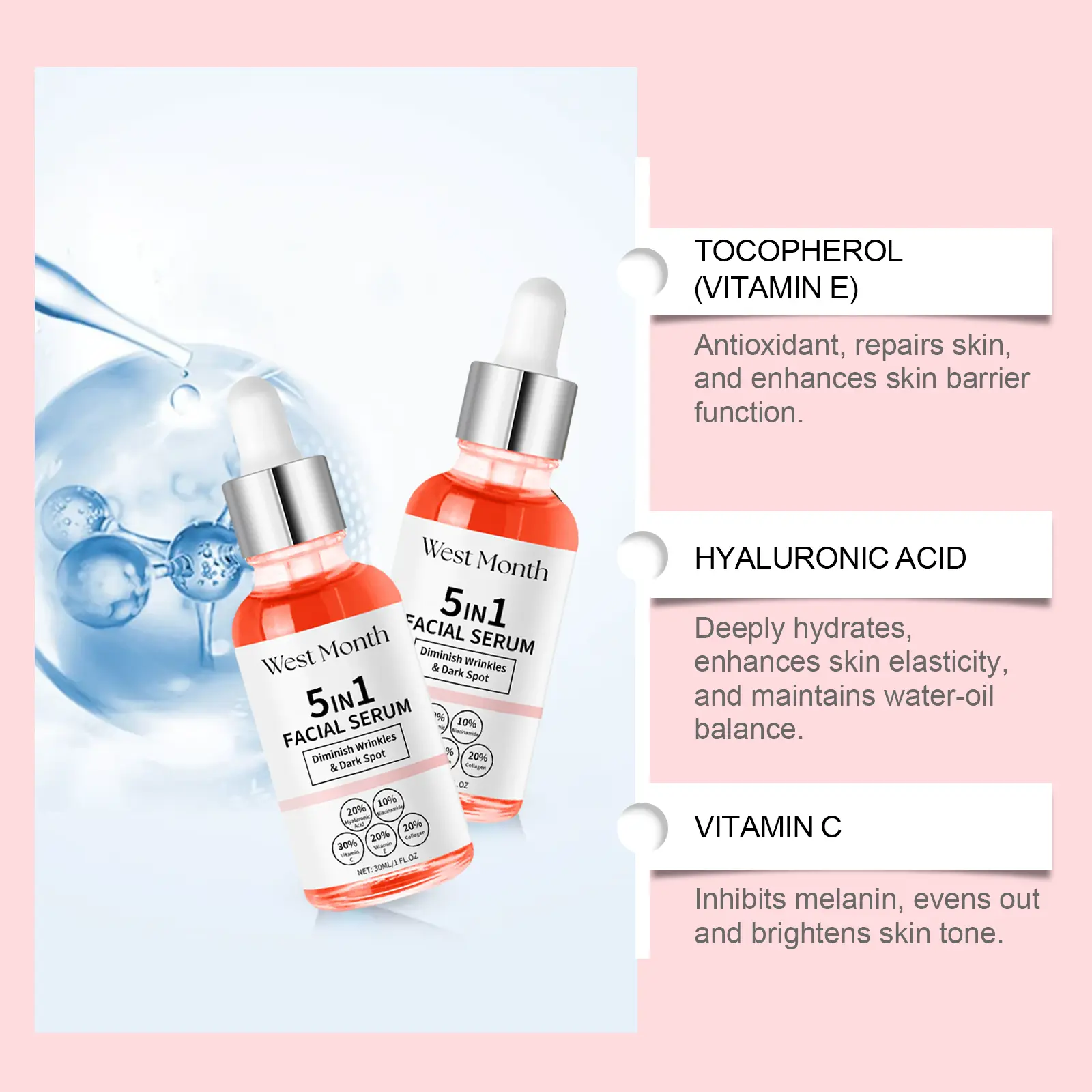 West&Month Vitamin C & Niacinamide Skin Serum for Radiant Skin 8 all in one serum vitamin c niacinamide West Month 237 4099