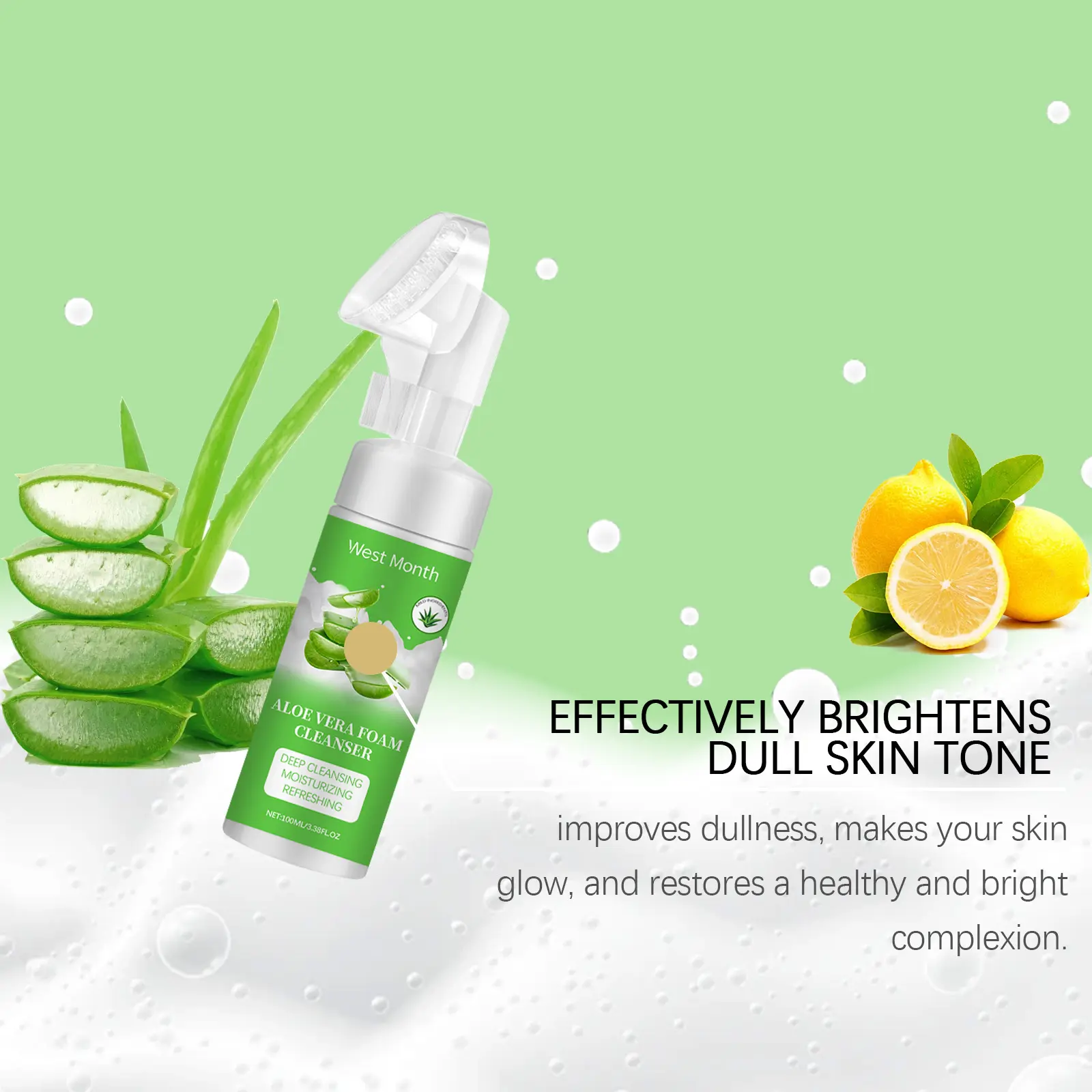 West&Month Aloe Vera Foam Cleanser - Moisturizing Pore Cleanser 8 aloe vera foam cleanser moisturize clean pores West Month 176 3317