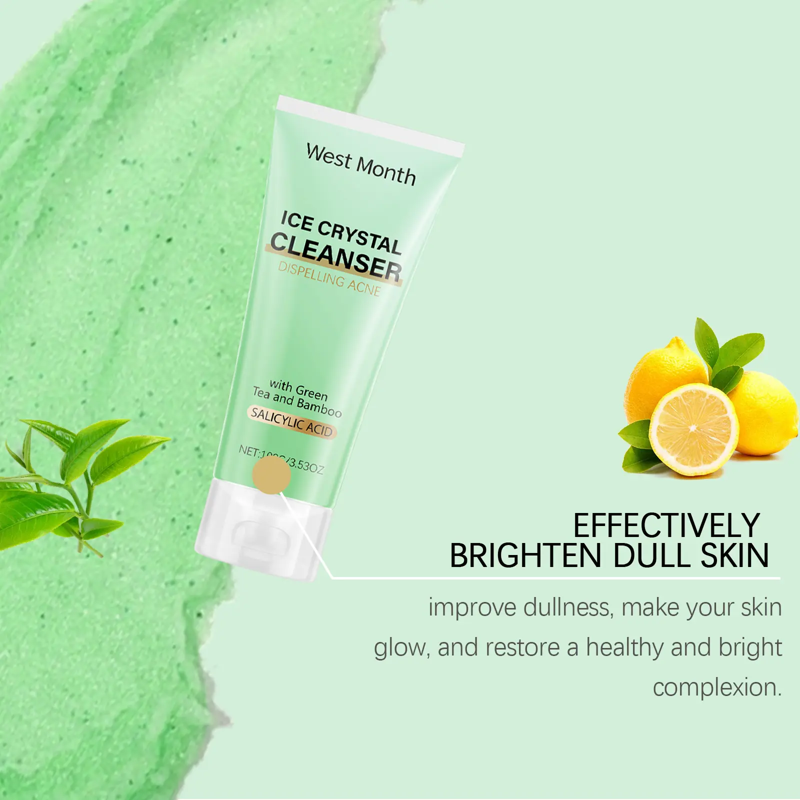 Anti-Acne Cleanser for Clear Skin & Pore Cleansing - West&Month 8 anti acne cleanser gently clean refreshing hydrate West Month 264 4421