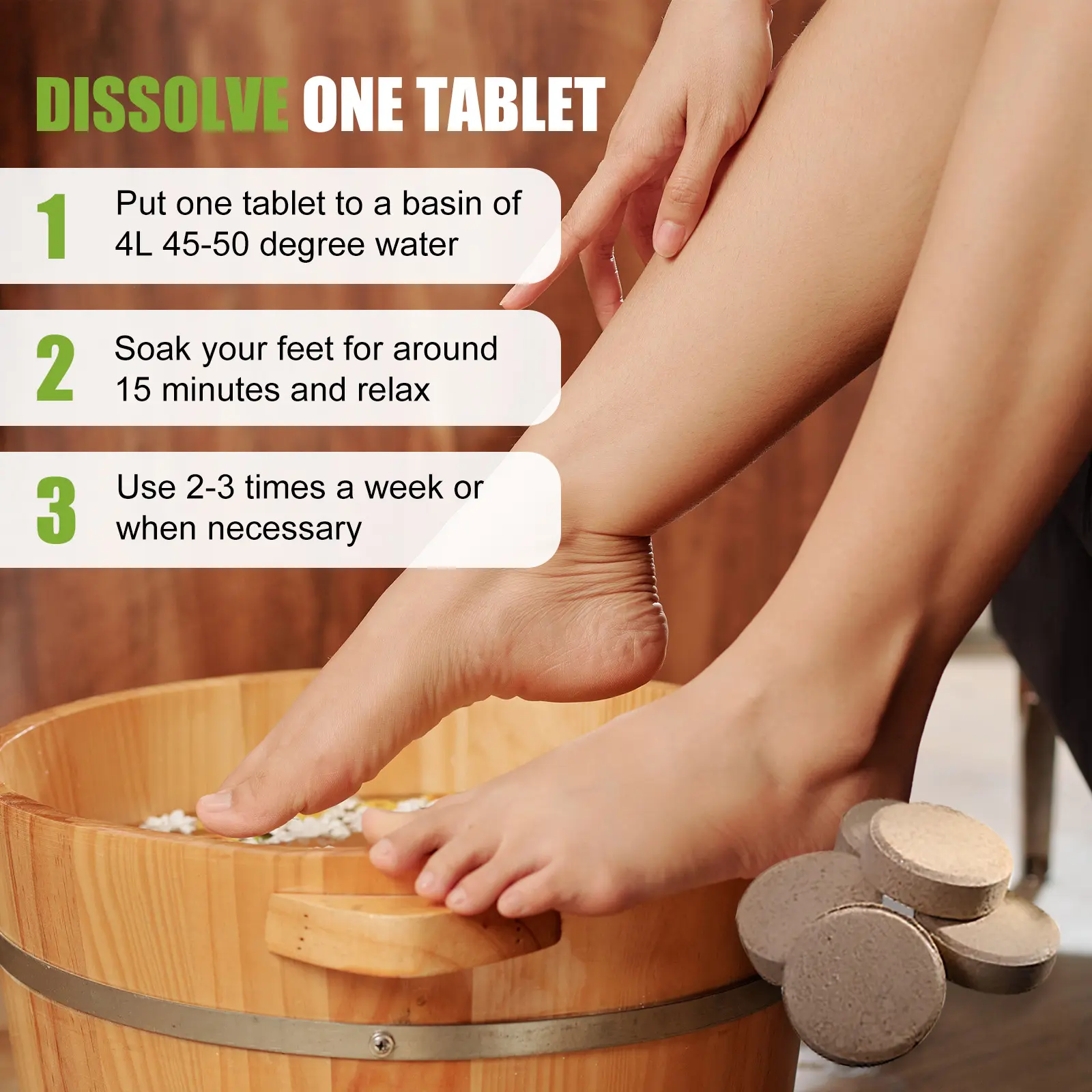 Anti-fungal Foot Soak Tablets for Nail Repair & Smooth Skin - West&Month 2 anti fungal foot soak repair gray nail deodorize West Month 435 6729