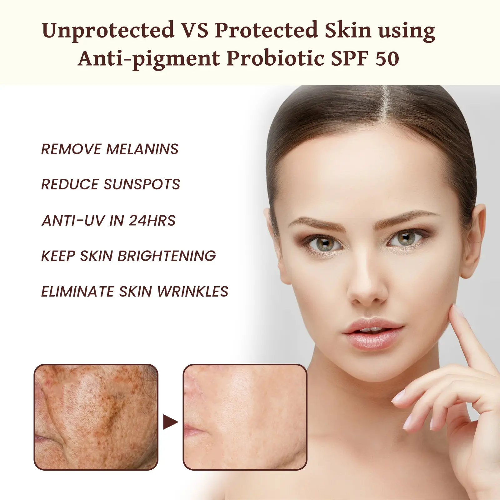 Probiotic SPF 50 Brightening Waterproof Day Cream - West&Month 4 anti poignant probiotic cream spf50 West Month 327 5229