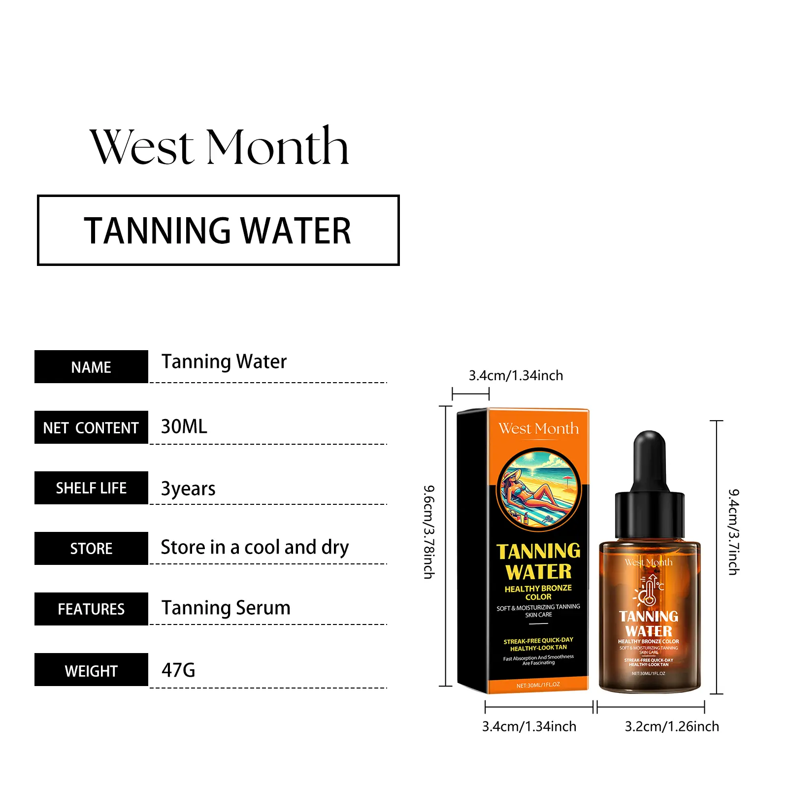 Wheat Tan Serum for a Natural Sun-Kissed Glow - West&Month 1 anti tanning serum outdoor beach wheat tan West Month 510 7794