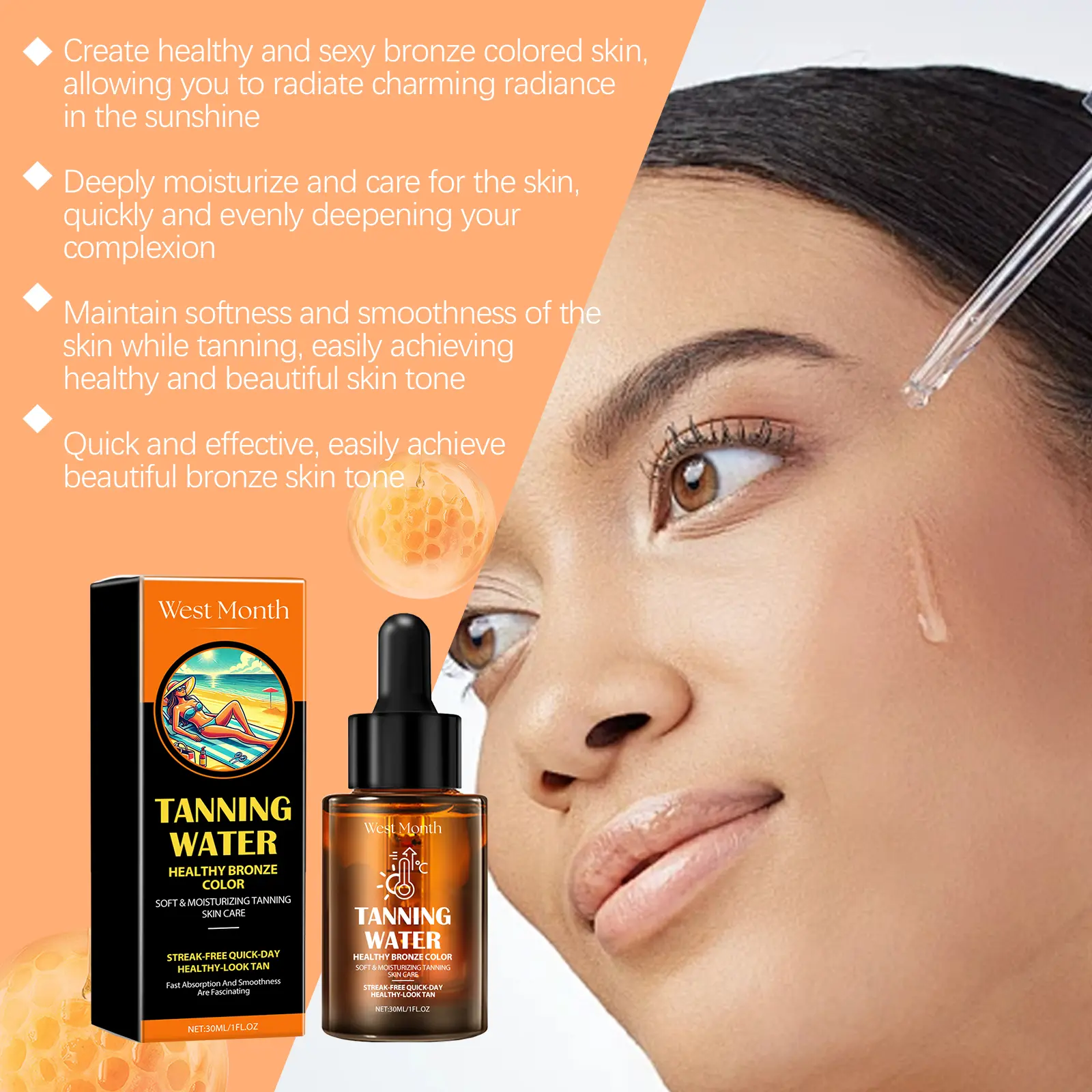 Wheat Tan Serum for a Natural Sun-Kissed Glow - West&Month 5 anti tanning serum outdoor beach wheat tan West Month 510 7797