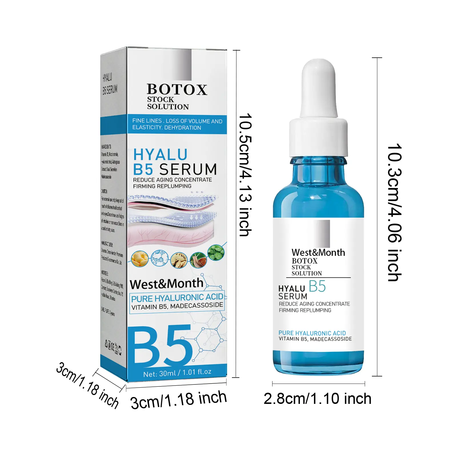 B5 Facial Essence Hydrating & Anti-Aging Serum - West&Month 1 b5 facial essence lighten spot anti aging West Month 333 5311