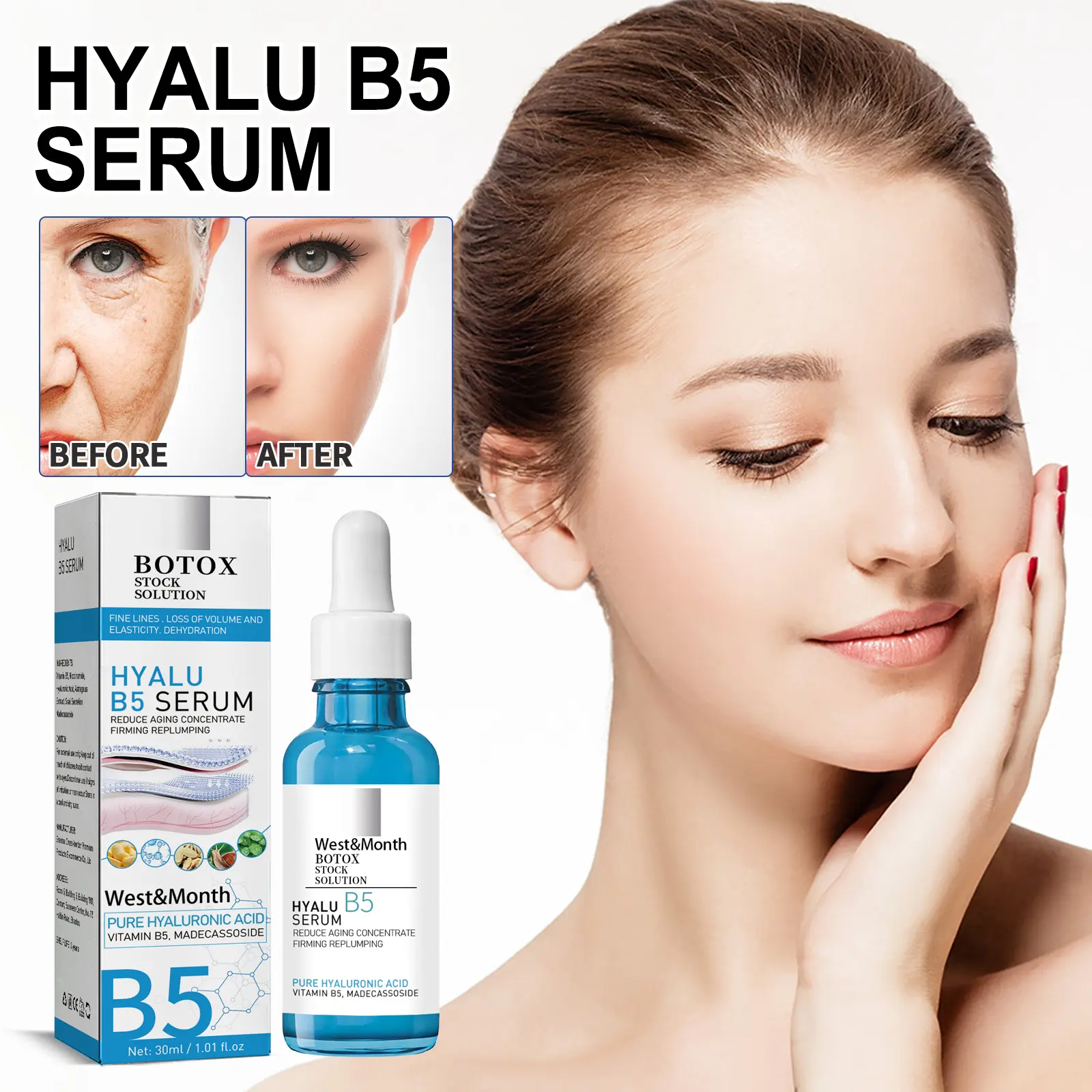 B5 Facial Essence Hydrating & Anti-Aging Serum - West&Month 2 b5 facial essence lighten spot anti aging West Month 333 5312