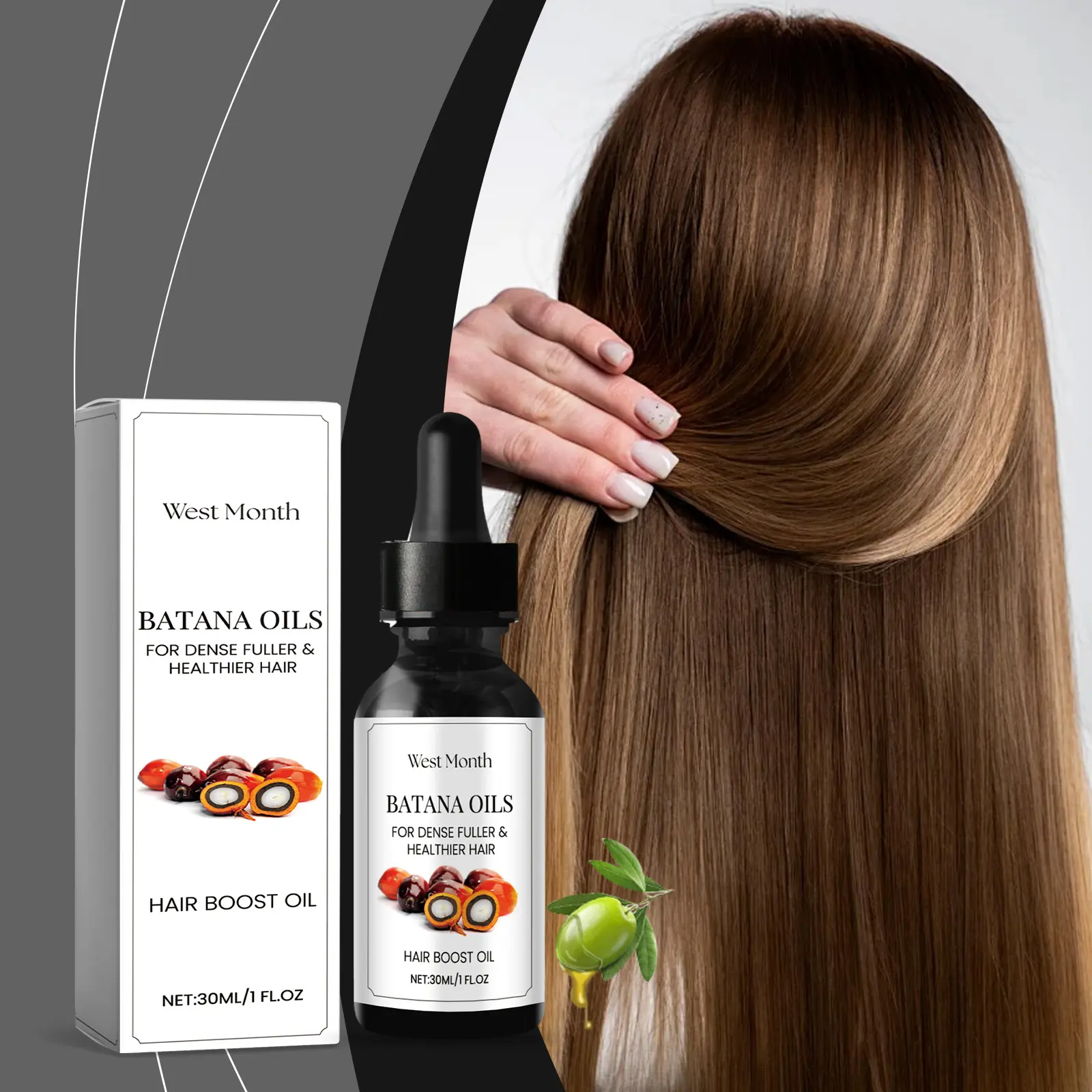 Batana Hair Oil for Softening and Hydration - West&Month 2 batana hair oil soften nourish hydrate West Month 473 7259