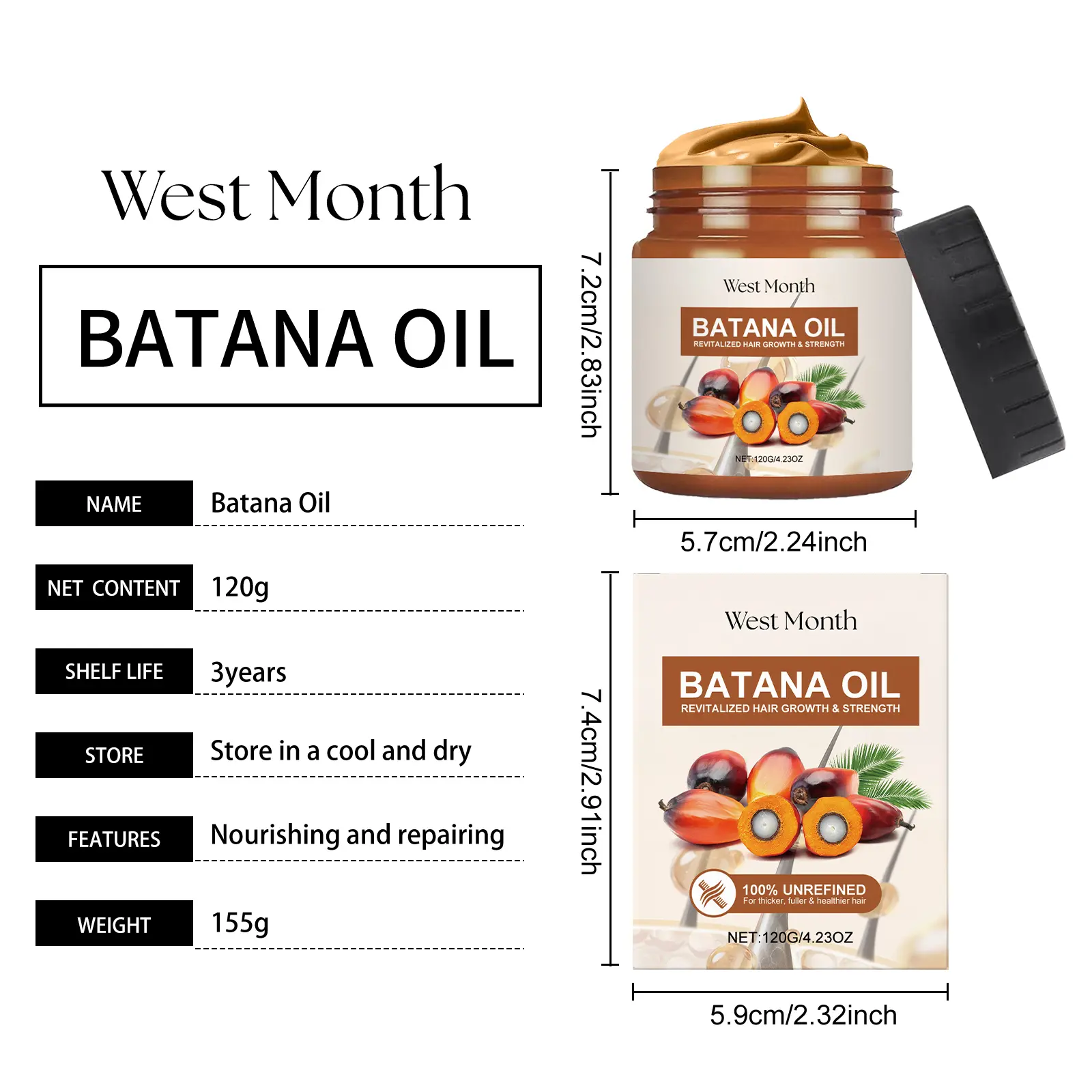 Batana Oil Conditioner for Dry Hair & Frizzy Ends - West&Month 1 batana oil conditioner restore frizz nourish soften West Month 512 7823