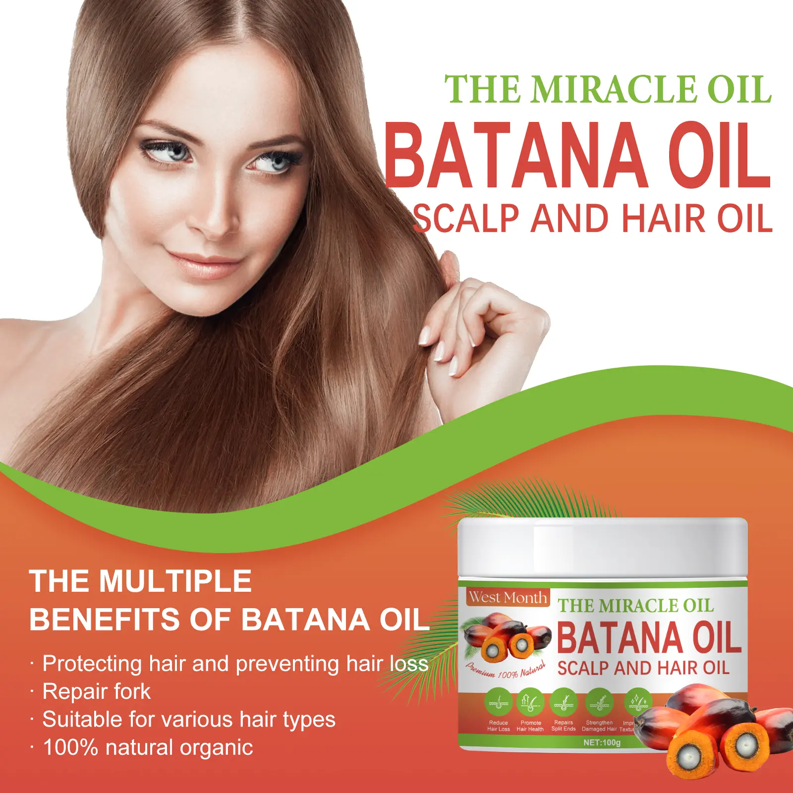 Batana Repair Mask for Dry Frizzy Hair - West Month by West 2 batana repair mask improve dry frizzy hair West Month 134 2790