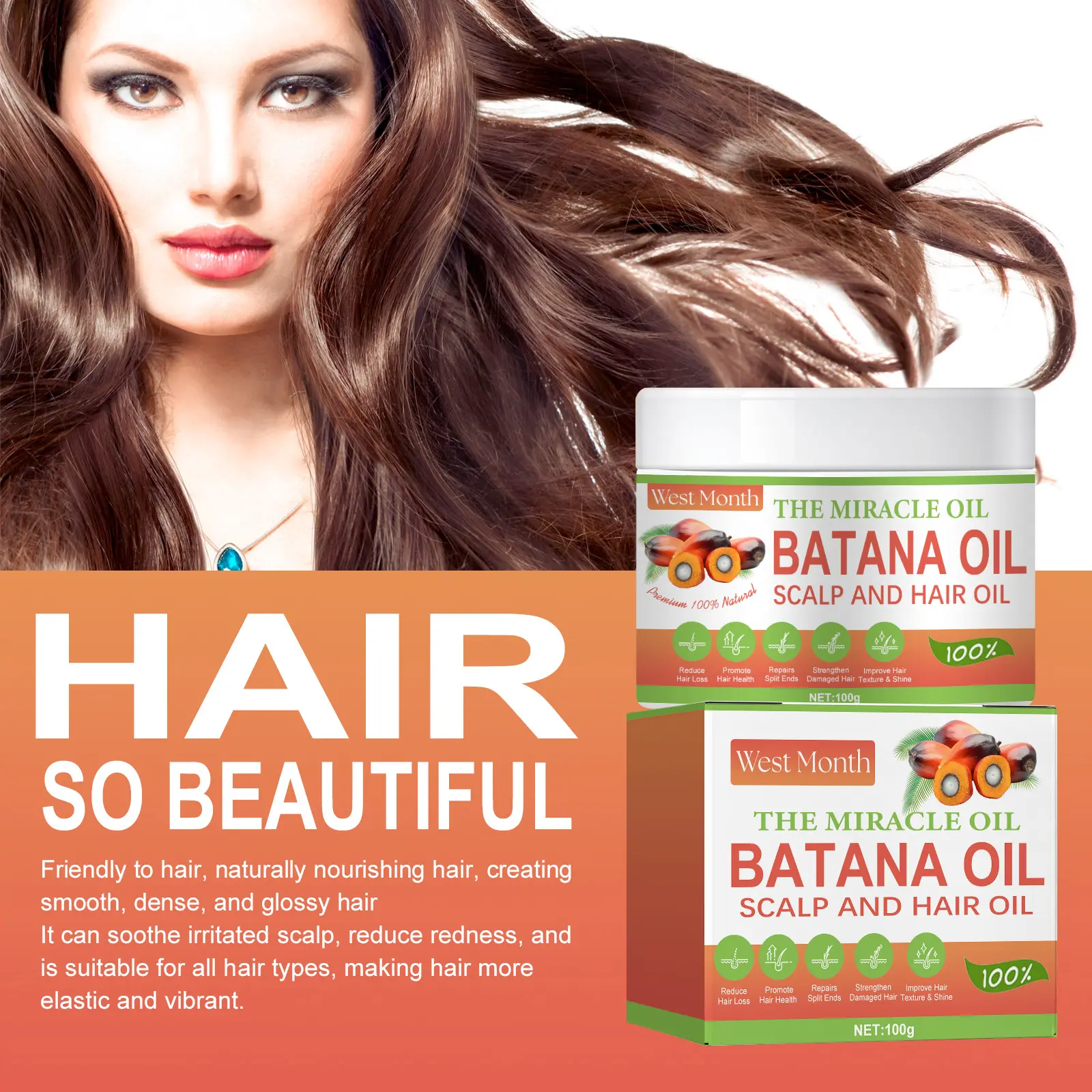 Batana Repair Mask for Dry Frizzy Hair - West Month by West 7 batana repair mask improve dry frizzy hair West Month 134 2792