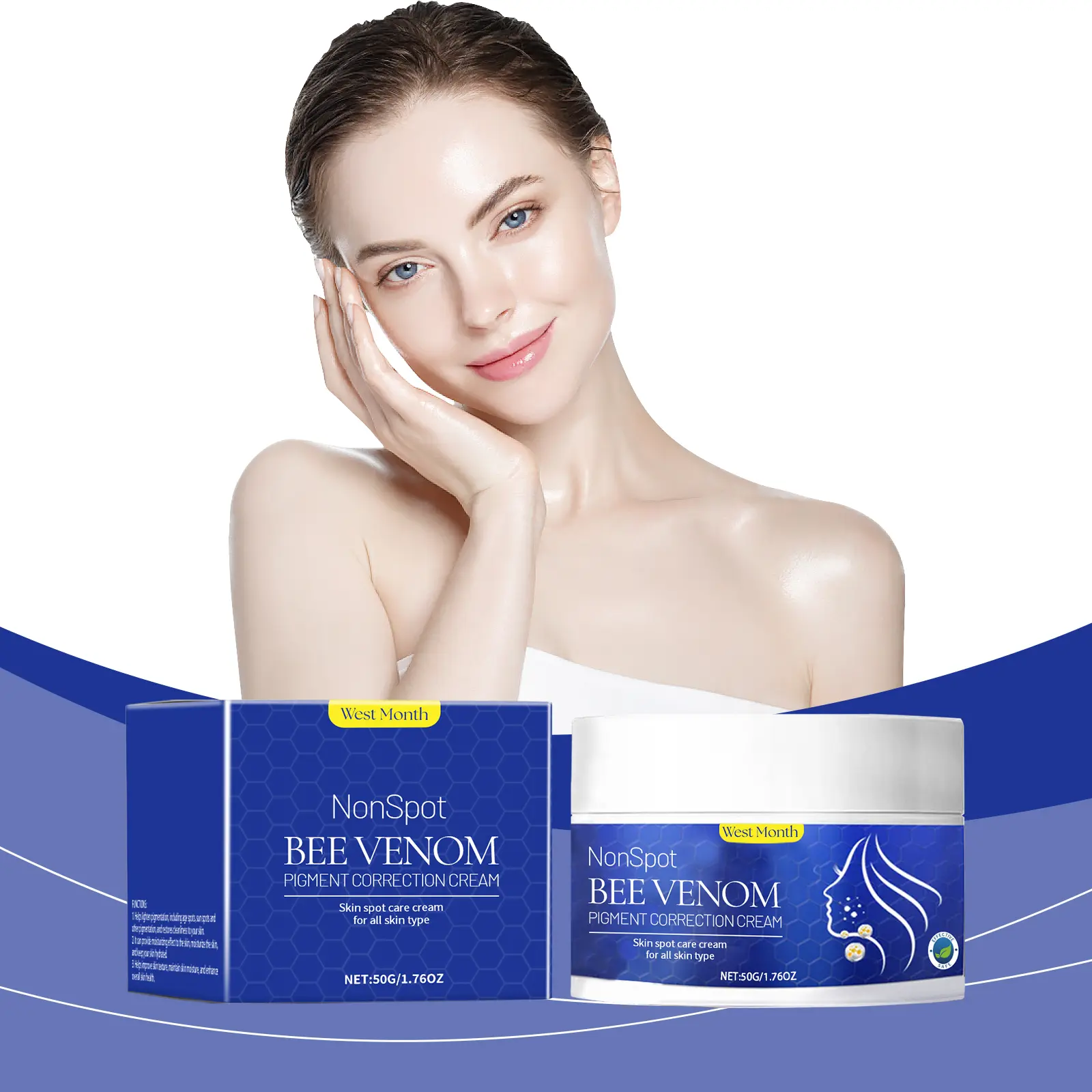 Bee Venom Body Cream for Daily Moisturizing & Massage Care - West&Month 2 bee venom body cream daily moisturize massage West Month 494 7565