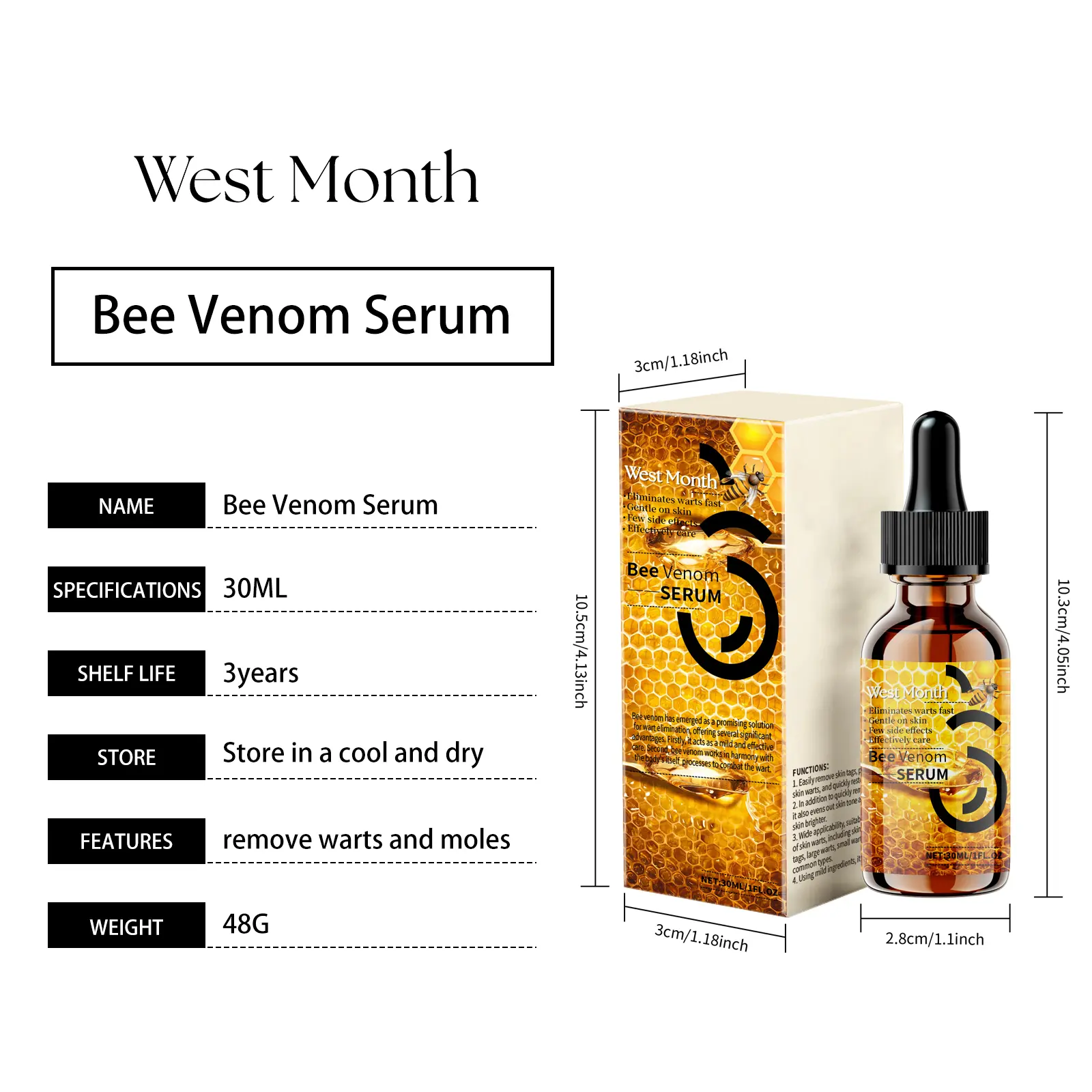 Bee Venom Skin Serum for Moisturizing & Smoothing - West&Month 1 bee venom serum moisturize smooth clean restore West Month 500 7654