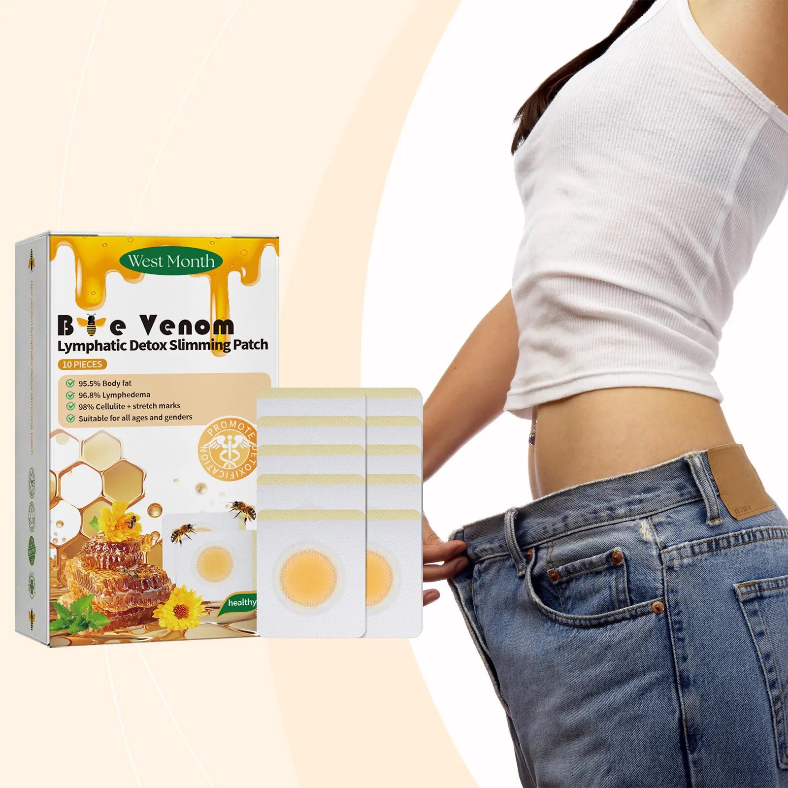 Bee Venom Body Shaping Patch for Skin Firming by West&Month 2 beesvenom shaping patch slim firm body curves West Month 415 6458