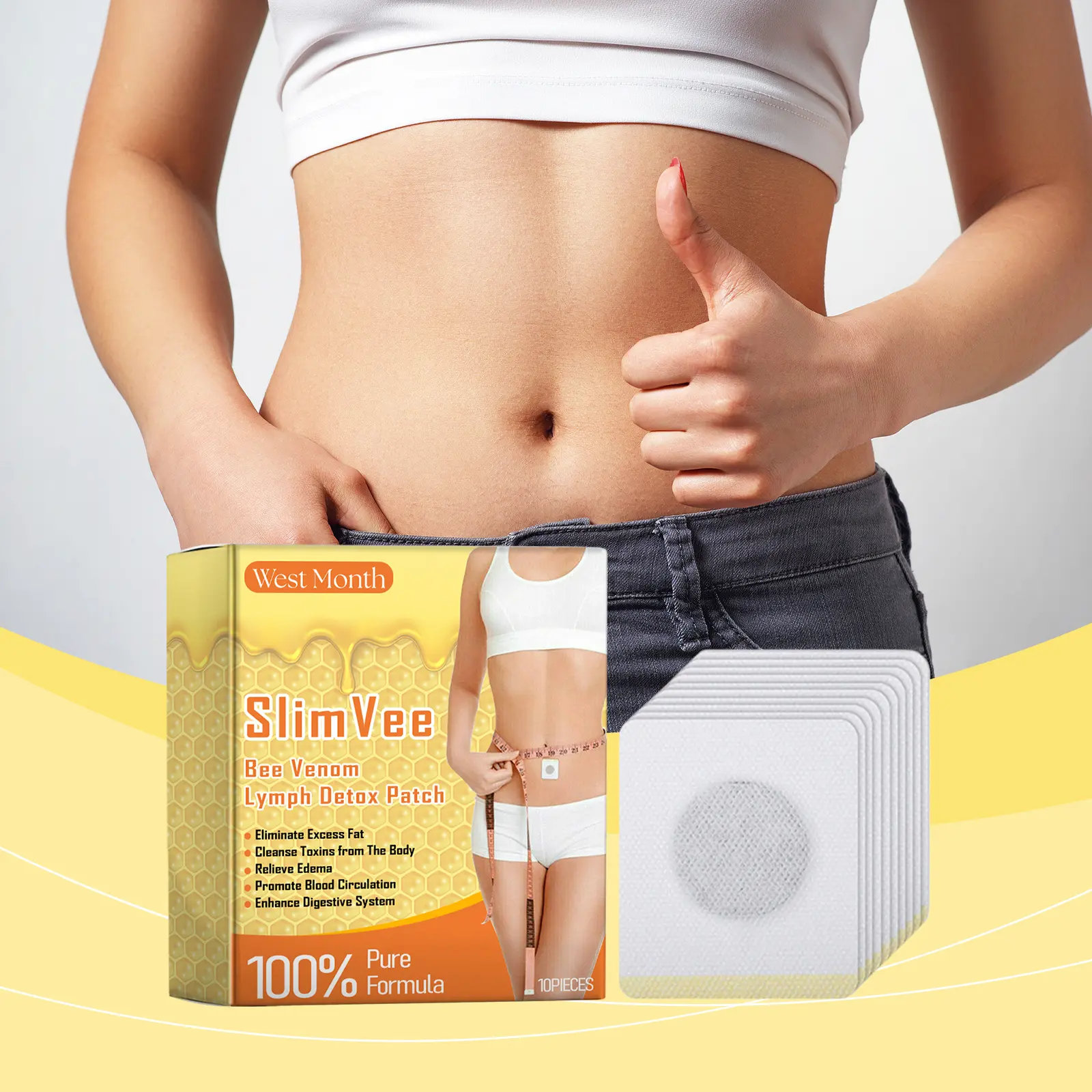 Bee Venom Slimming Patch for Belly Contouring and Support - West 2 beevenom slimming patch tighten lift belly West Month 413 6428
