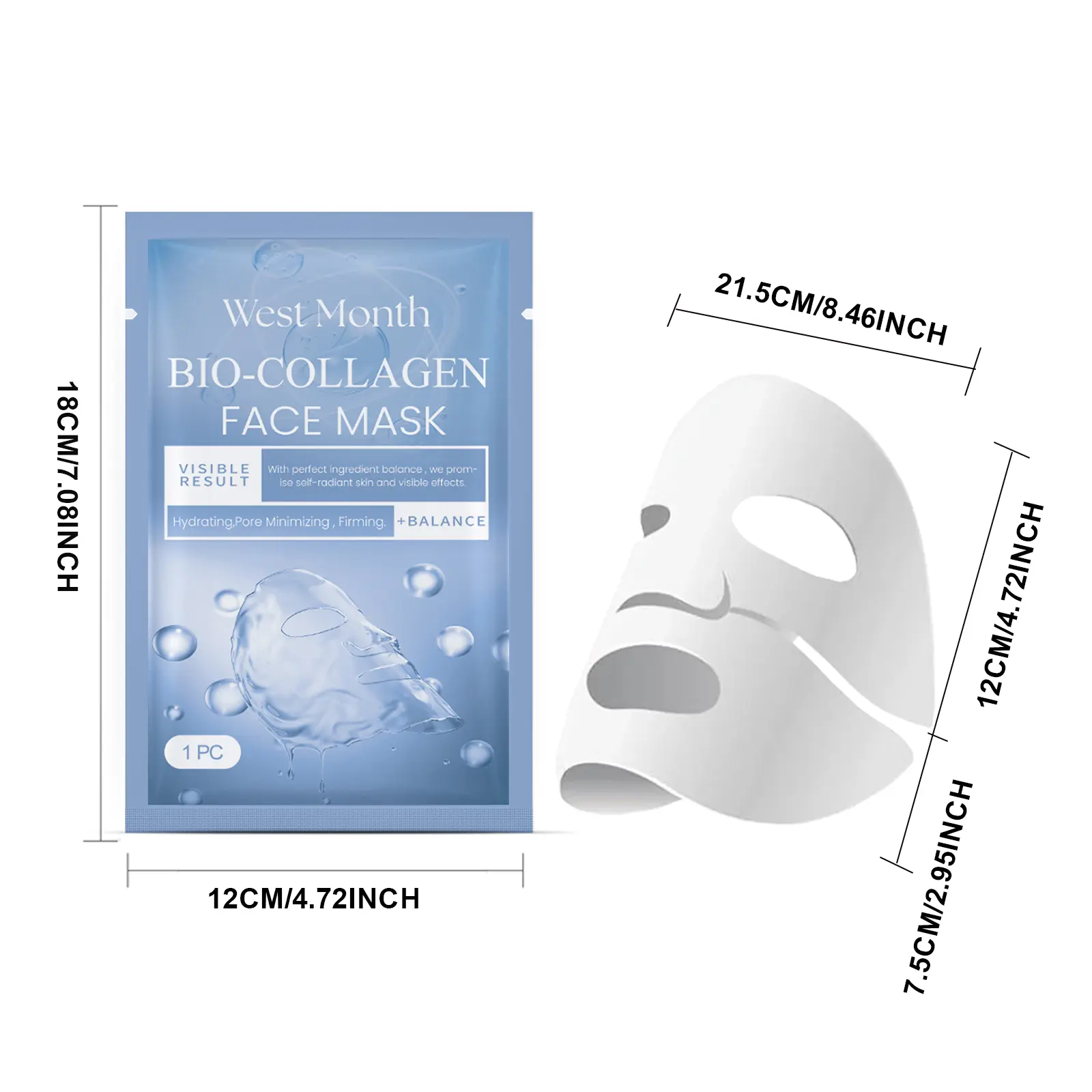 Bio Collagen Mask for Hydrating & Firming | West&Month 1 bio collagen mask deep hydrate firm brighten West Month 371 5845