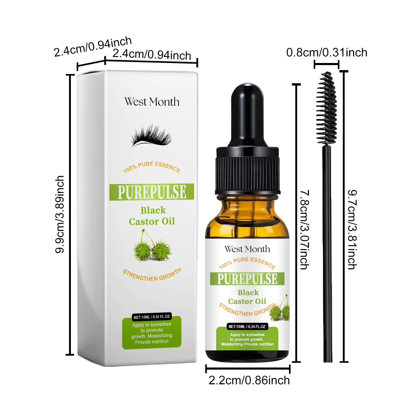 Black Castor Oil Mascara Natural Curl No Smudge - West&Month 1 black castor oil mascara natural curl black mild West Month 429 6644