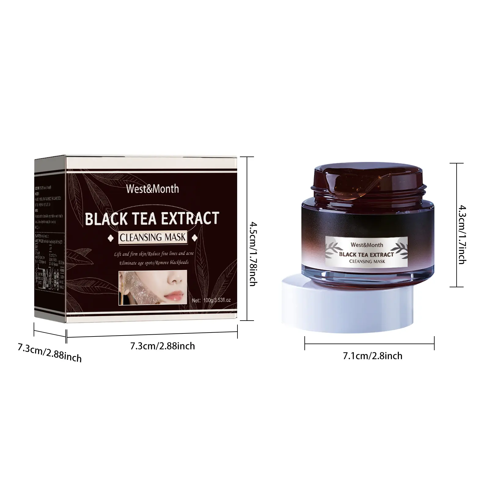 Black Tea Mask for Pore Refining & Brightening Skin - West&Month 1 black tea mask clean pores brightening West Month 074 2023