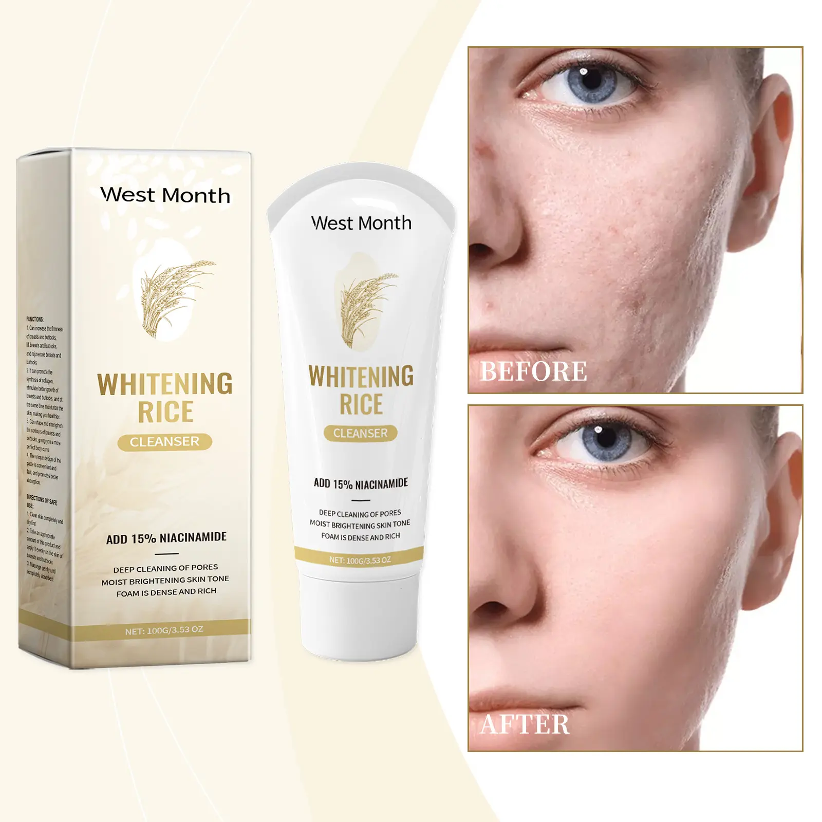 Blackhead Foam Cleanser with Moisturizing Panthenol - West&Month 2 blackhead cleanser clean moisturize gentle foam West Month 214 3795
