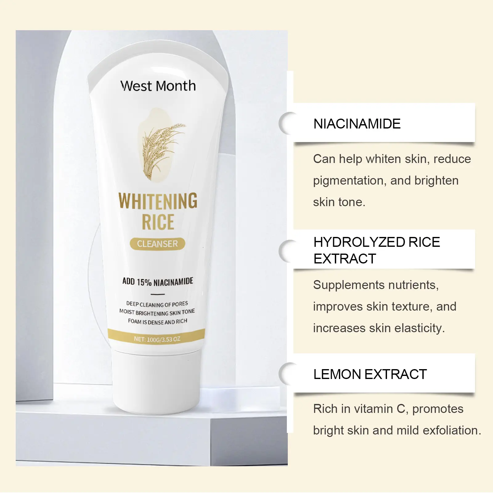 Blackhead Foam Cleanser with Moisturizing Panthenol - West&Month 5 blackhead cleanser clean moisturize gentle foam West Month 214 3798