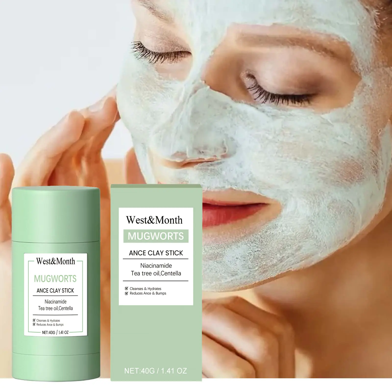 Blackhead Mud Mask Deep Cleansing & Pore Tightening - West&Month 2 blackhead mud mask clean oil tighten pores West Month 225 3933