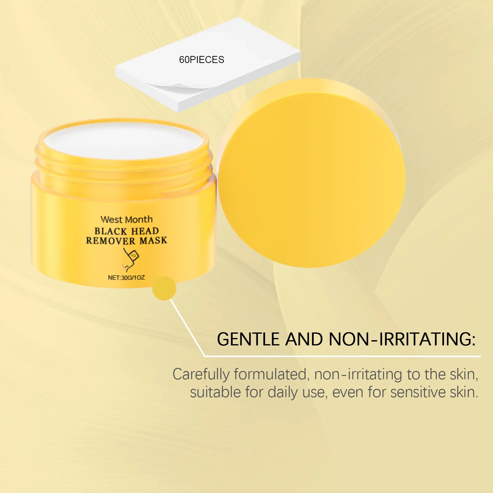 Blackhead Cleansing Nose Mask for Acne & Pores - West&Month 7 blackhead nose mask gentle oil control clean West Month 308 4995