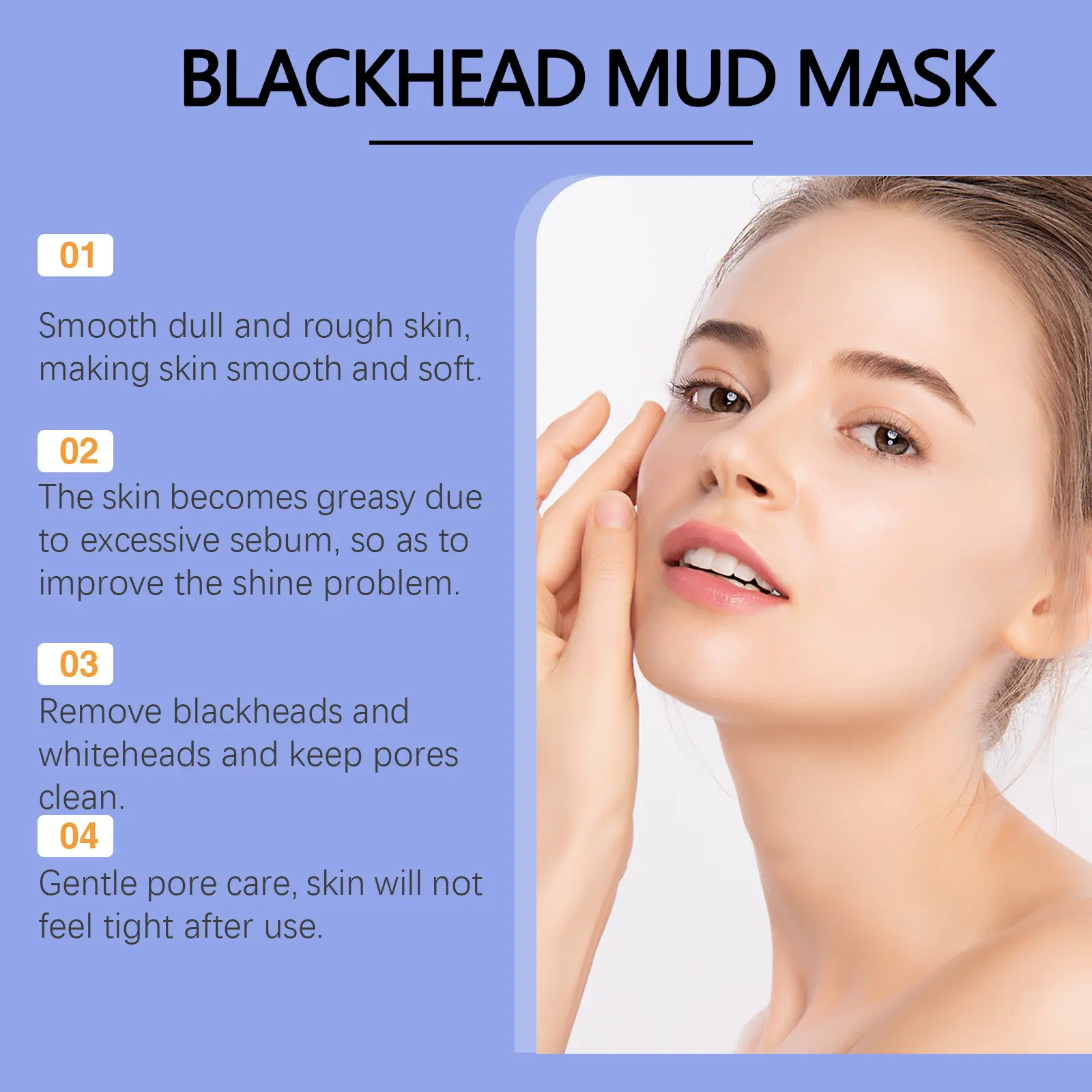Blackhead Removal Mud Mask with Salicylic Acid - West&Month 5 blackheads mud mask clean oil reduce acne West Month 579 8649