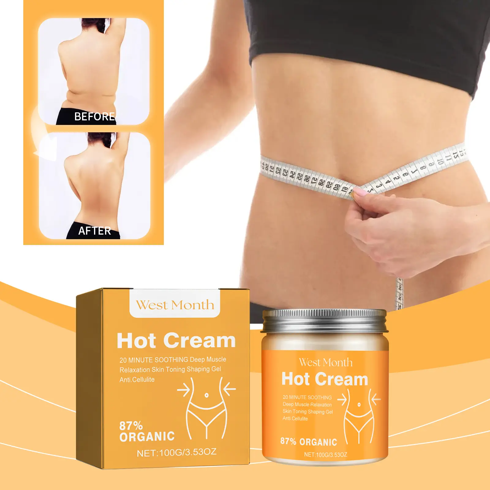 Firming Body Cream for Skin Toning & Elasticity - West&Month 2 body care cream massage legs arms firming West Month 151 3006