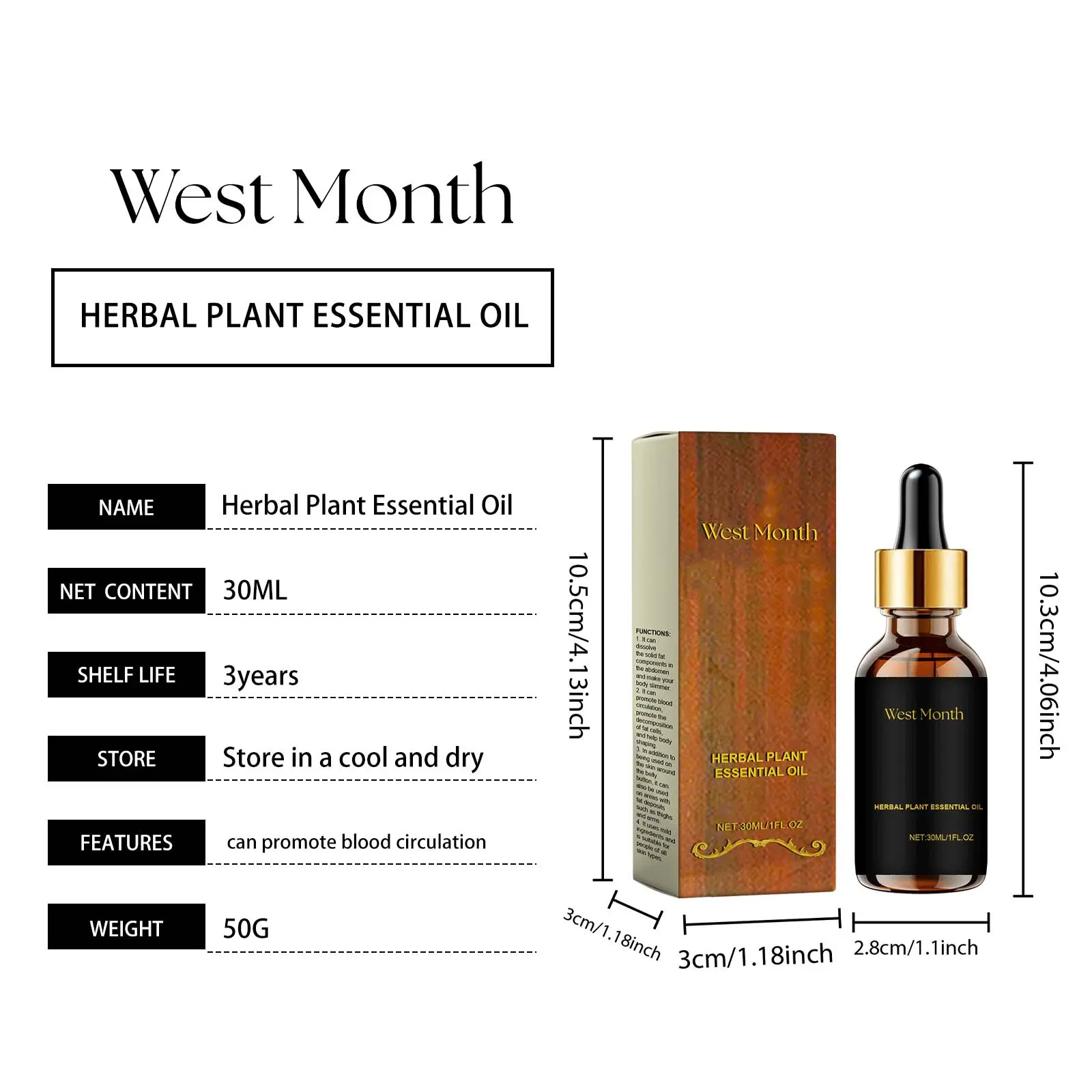 Body Massage Oil: Firming & Moisturizing Essence - West&Month 1 body care massage essence moisturize firming West Month 141 2874