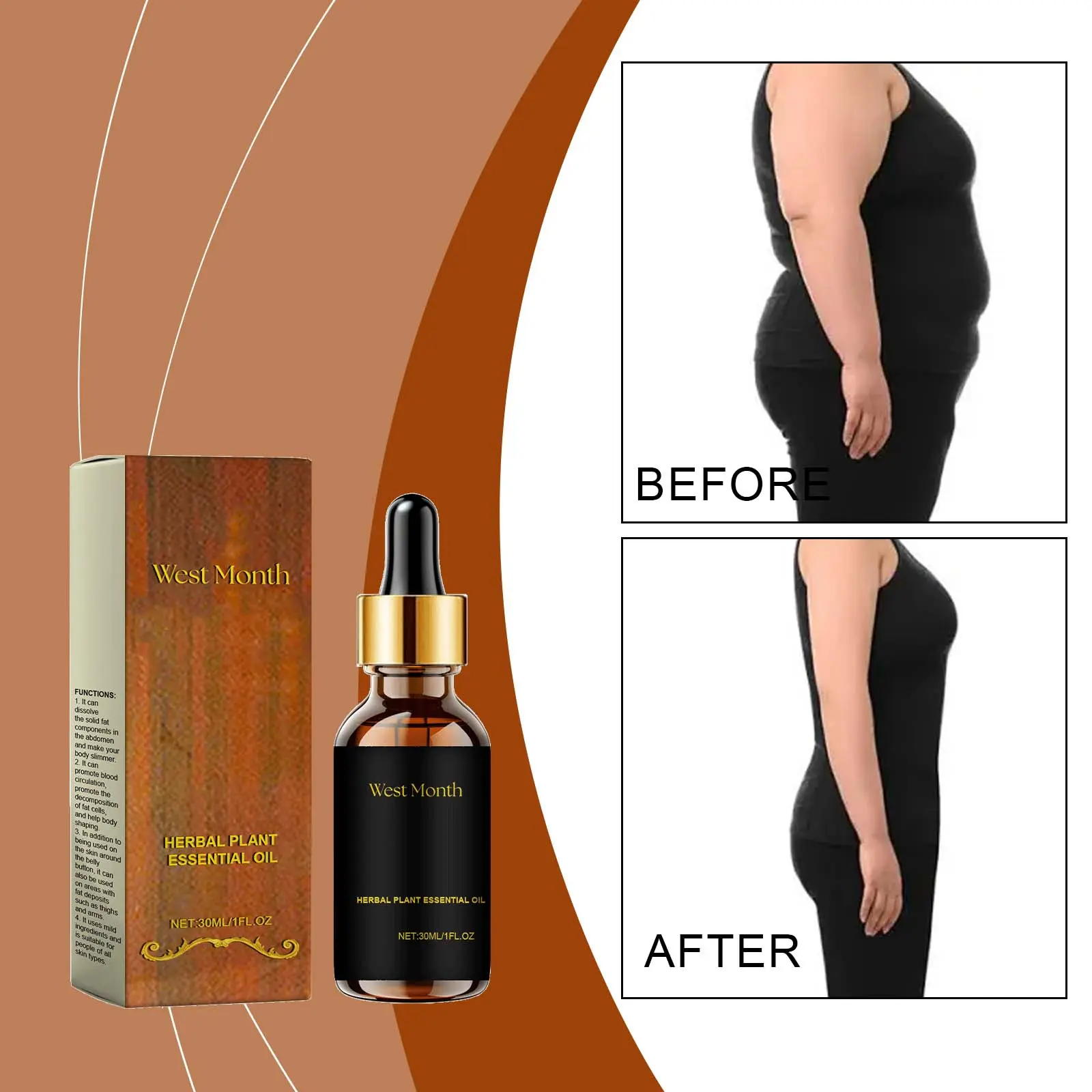 Body Massage Oil: Firming & Moisturizing Essence - West&Month 2 body care massage essence moisturize firming West Month 141 2875
