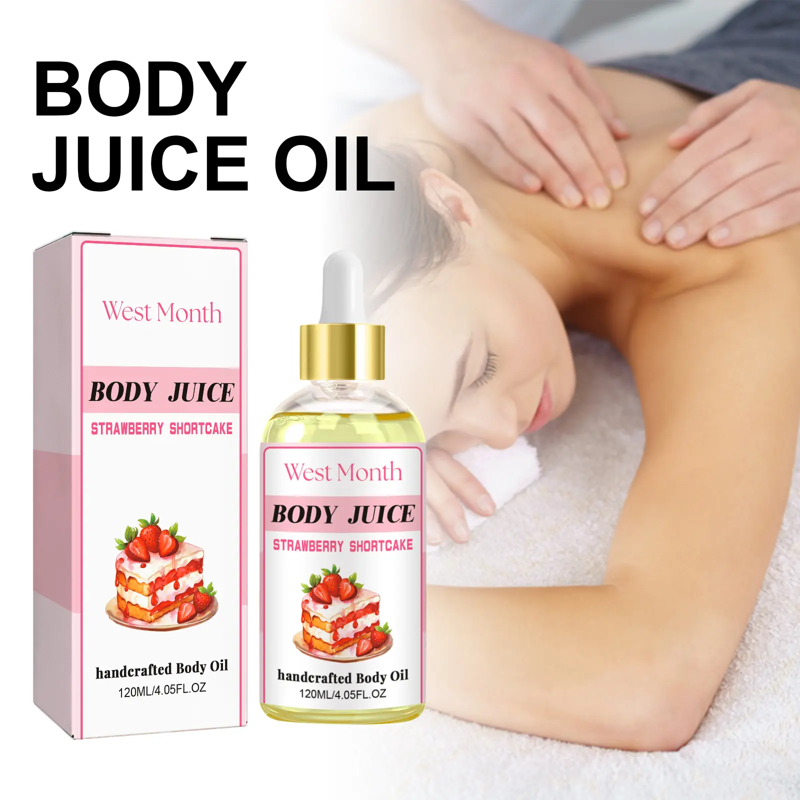 Moisturizing Body Oil for Dry Skin - Firming Massage Essential Oil - West&Month 2 body care oil dry skin firming massage West Month 024 1410