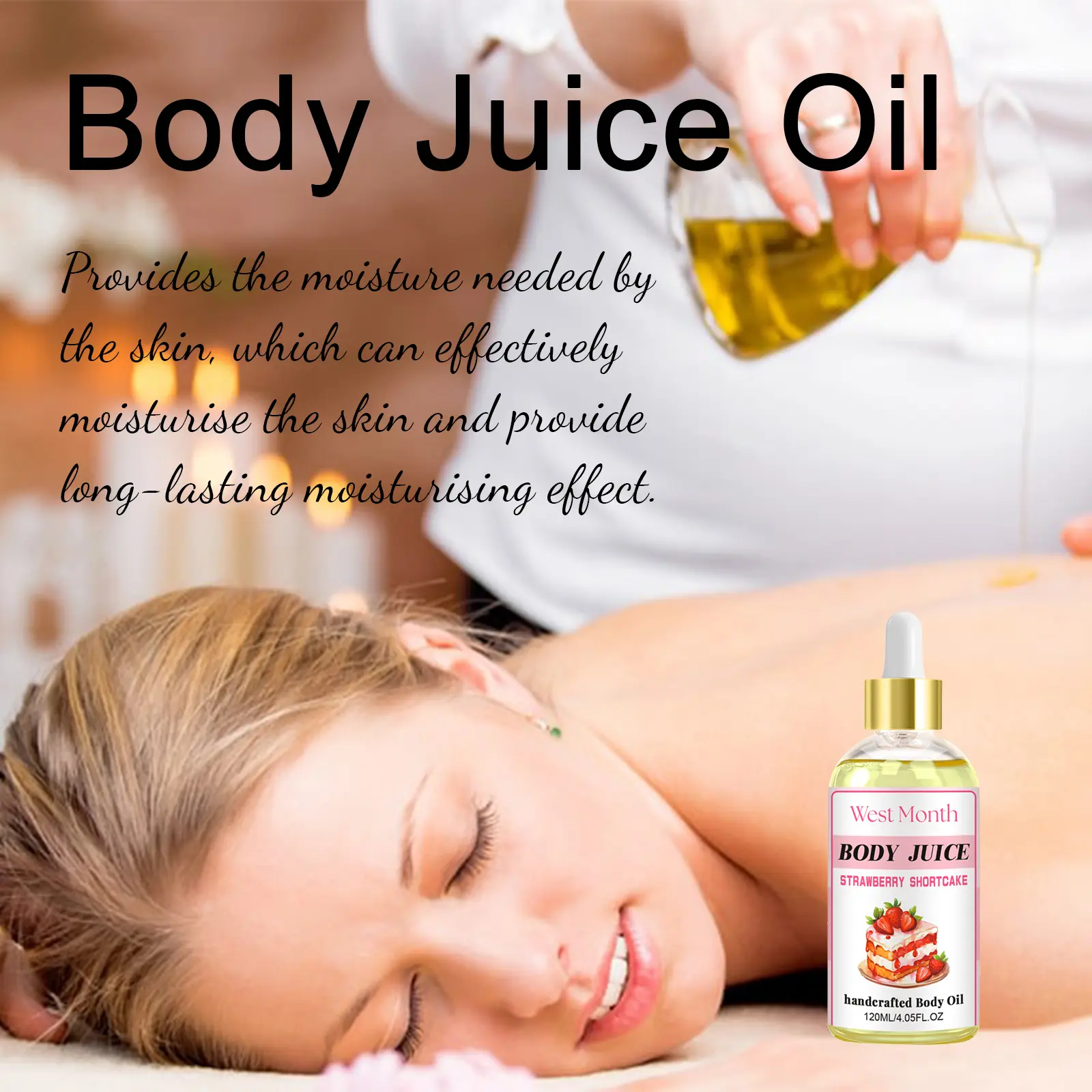 Moisturizing Body Oil for Dry Skin - Firming Massage Essential Oil - West&Month 8 body care oil dry skin firming massage West Month 024 1416