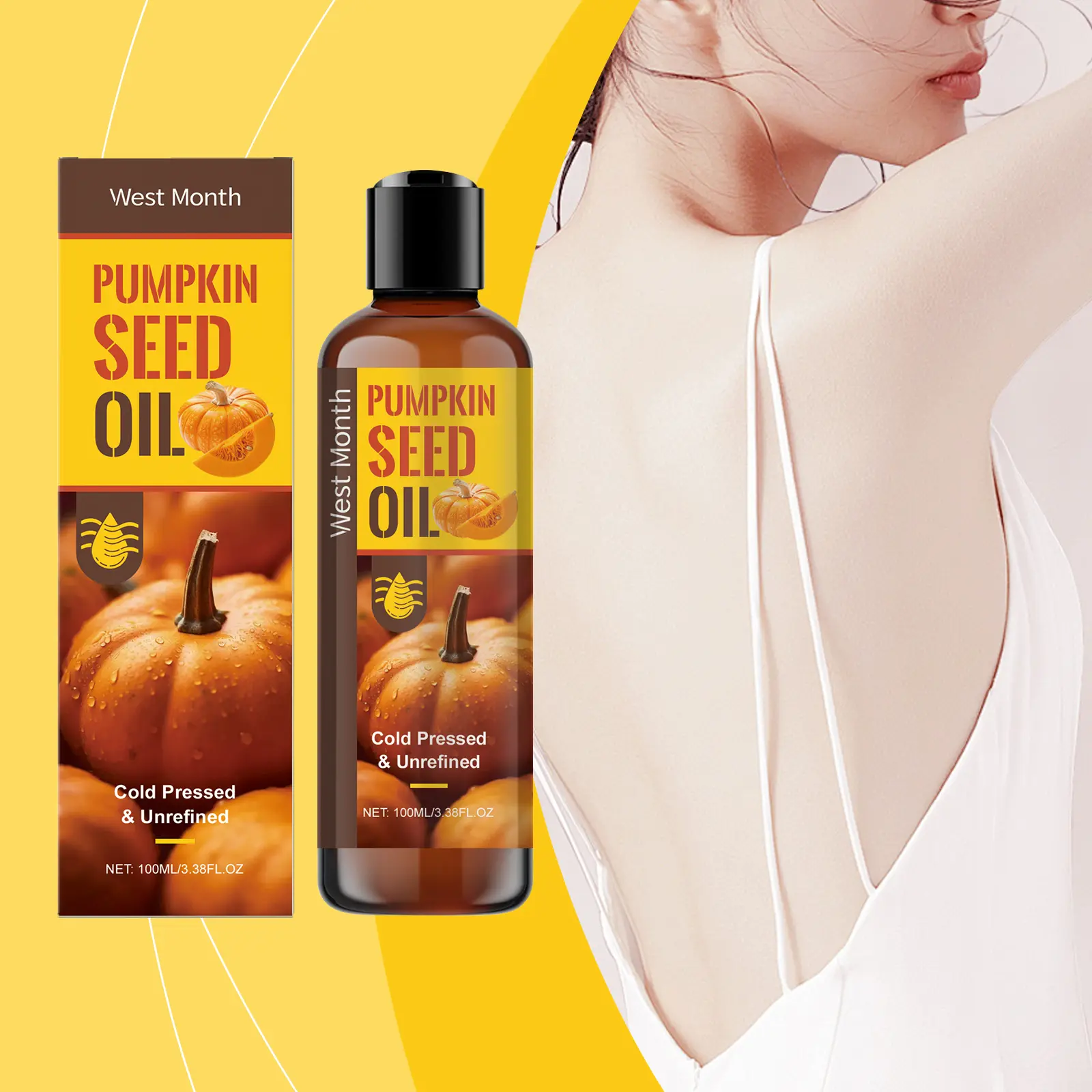 West&Month Body Care Oil Review: My Unexpectedly Honest Results 2 Close-up of West&Month Body Care Oil being poured onto hand