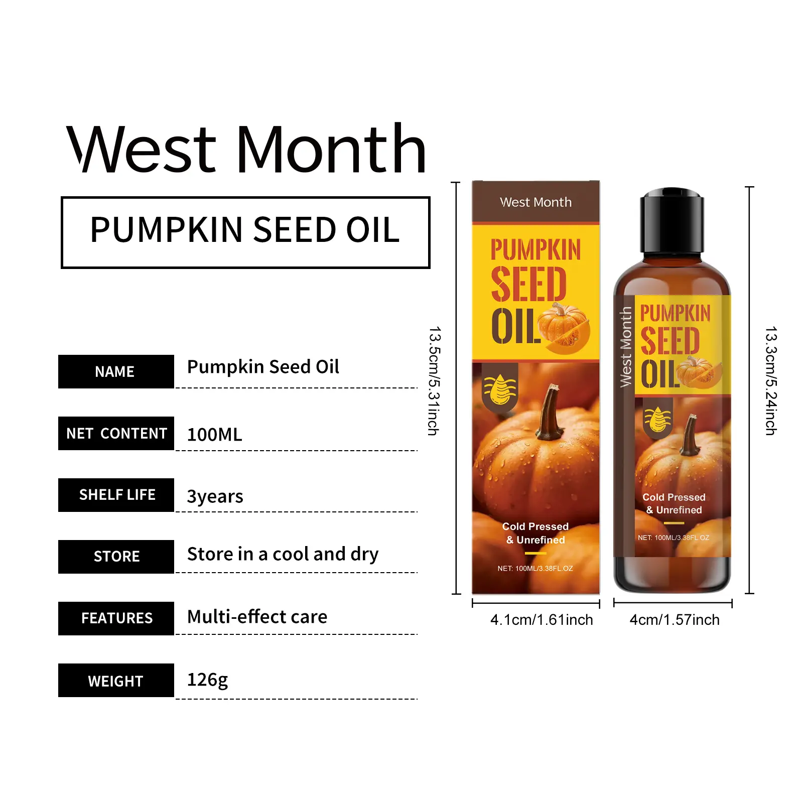 Body Care Oil for Moisturizing & Softening - West&Month 1 body care oil moisturize soften hair West Month 079 2086