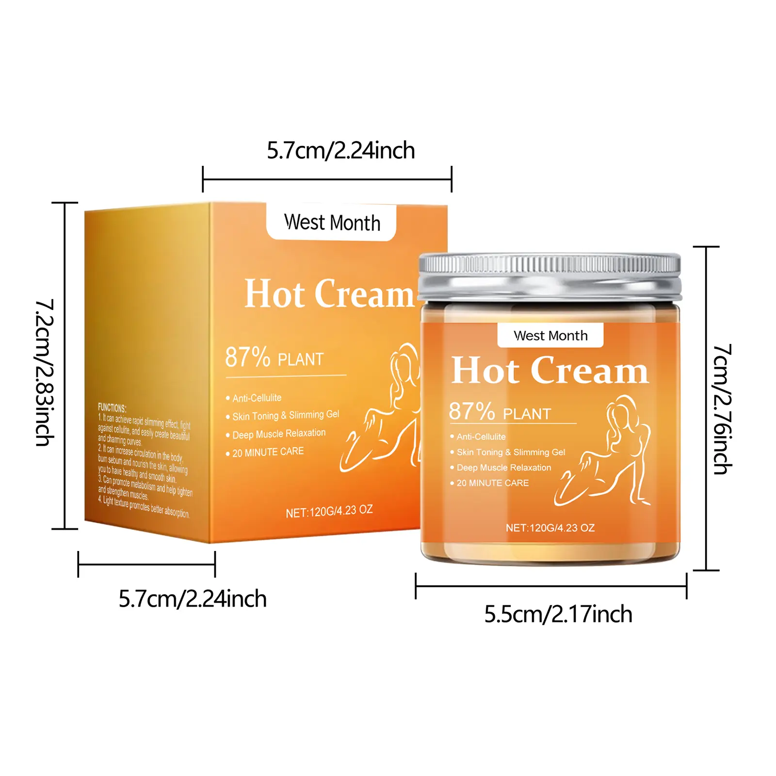 Moisturizing Body Cream for Firming and Skin Care - West&Month 1 body cream moisturizing firming massage West Month 005 1168