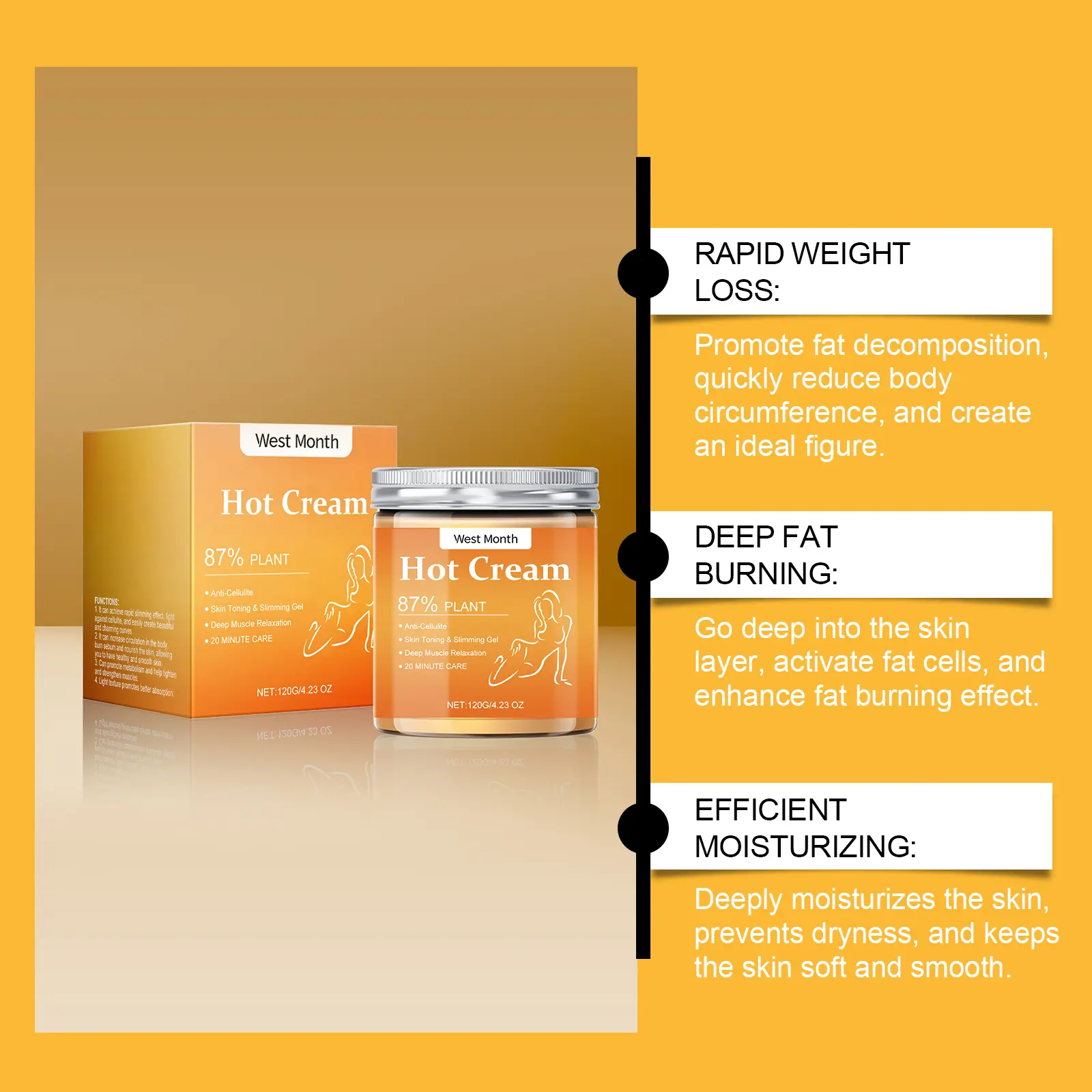 Moisturizing Body Cream for Firming and Skin Care - West&Month 8 body cream moisturizing firming massage West Month 005 1170