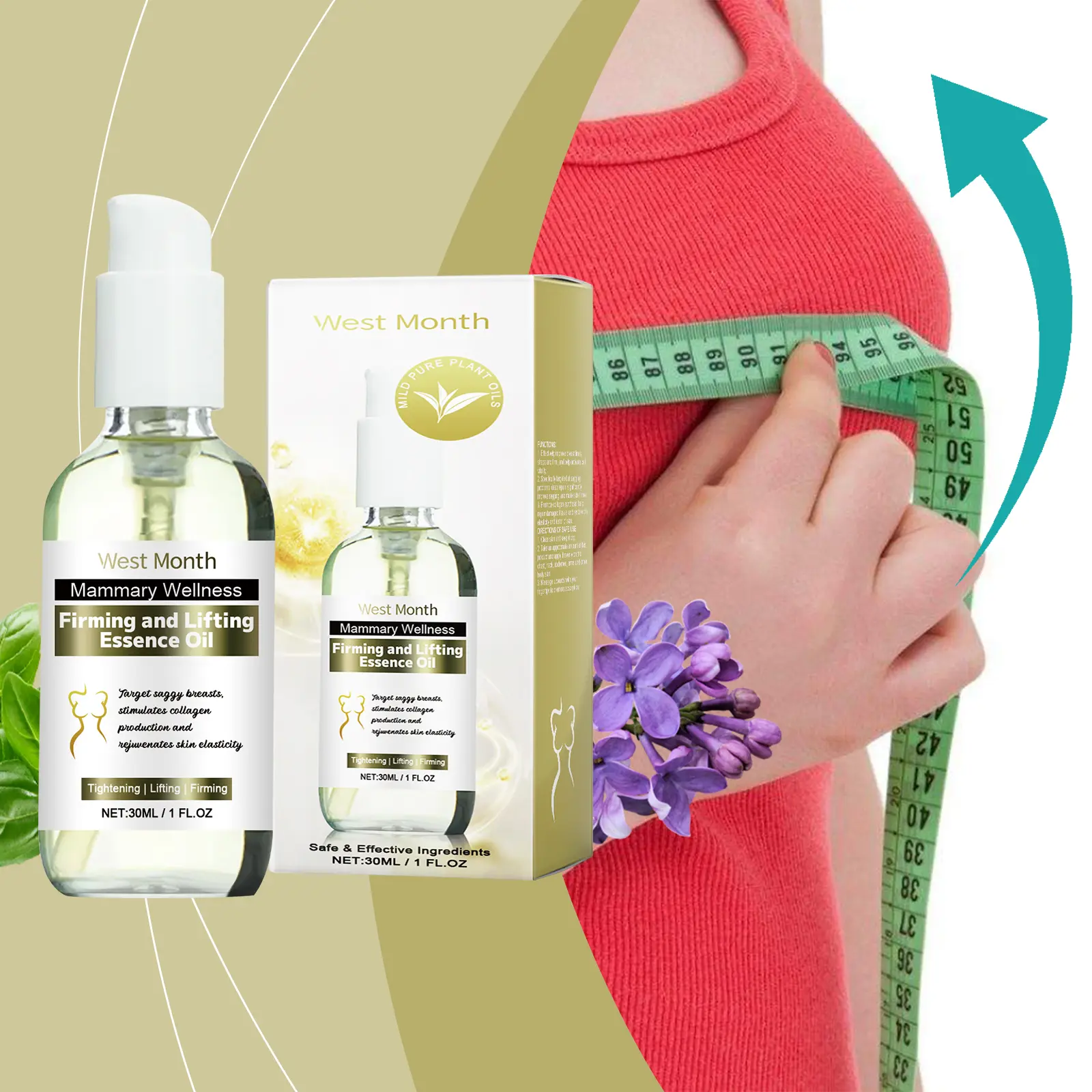 Firming Body Oil Skin Repair Essence for Moisturizing & Nourishing - West&Month 2 body firming oil massage nourish repair moisturize West Month 607 8925